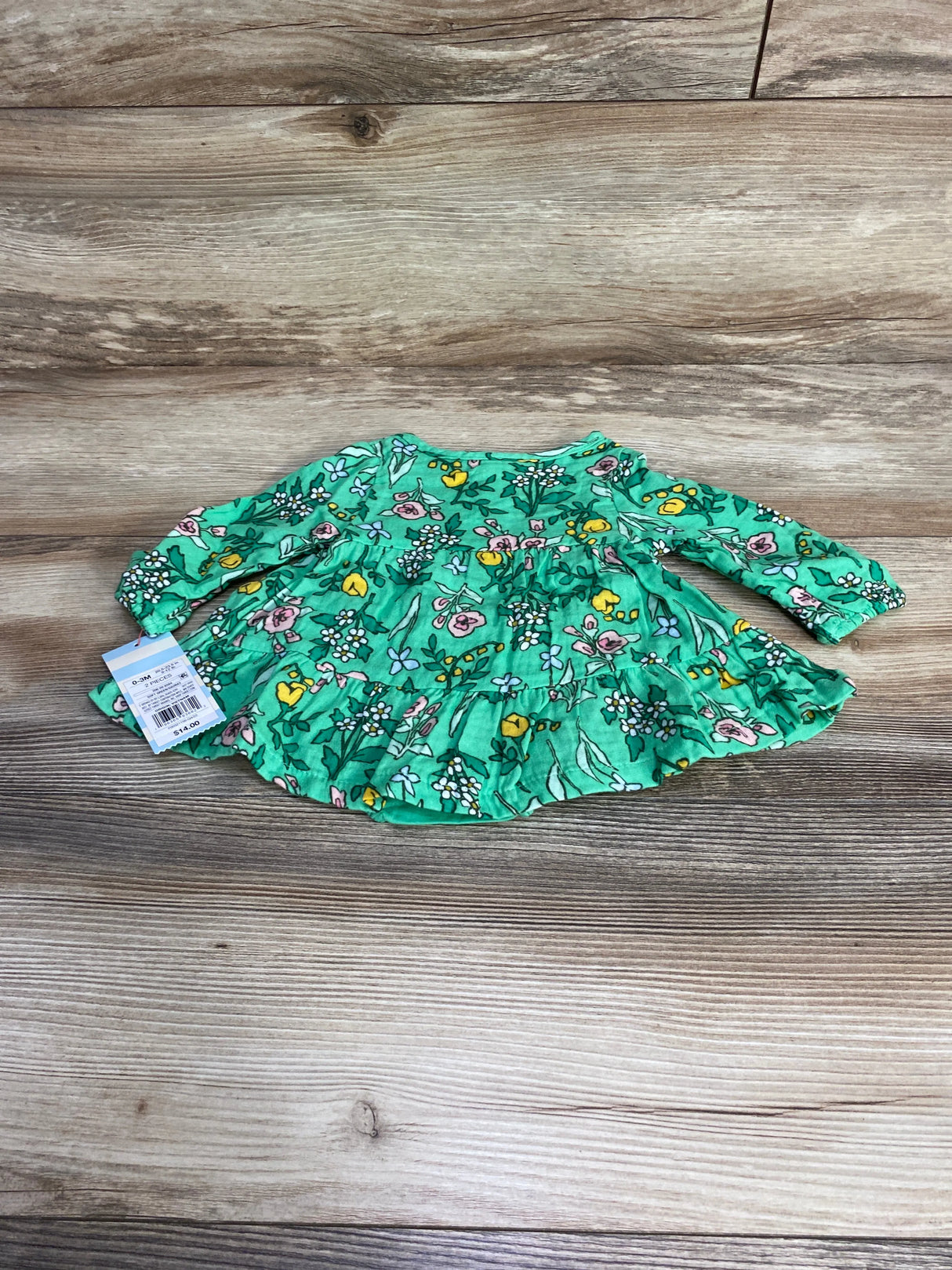 NEW Cat & Jack Floral Henley Dress & Bloomers Green sz 0-3m - Me n Mommy To Be