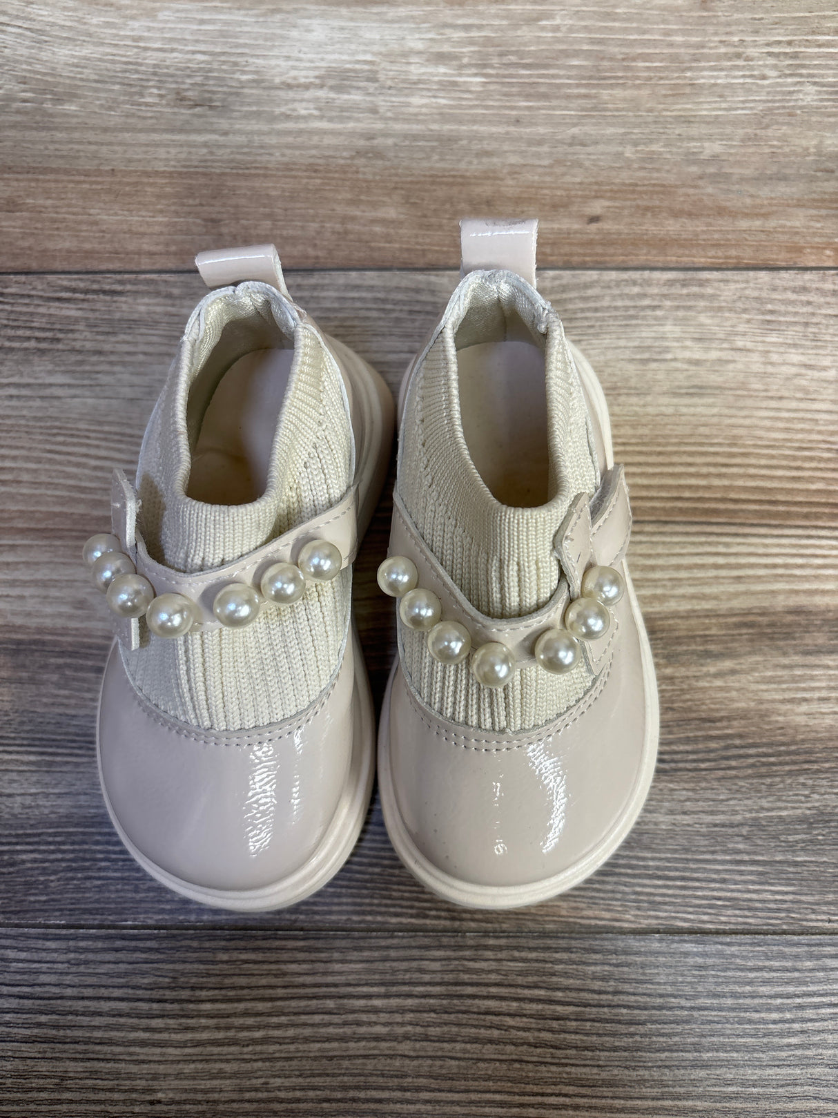 Aofany Pearl Princess Dress Shoes Beige sz 5/6c