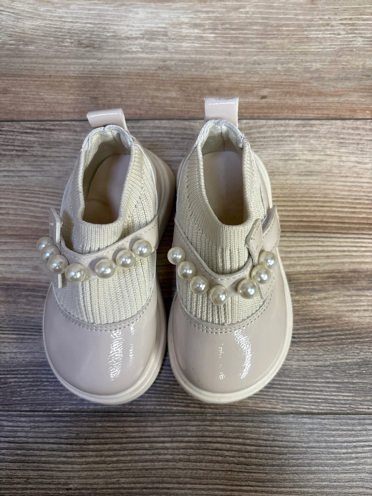 Aofany Pearl Princess Dress Shoes Beige sz 5/6c