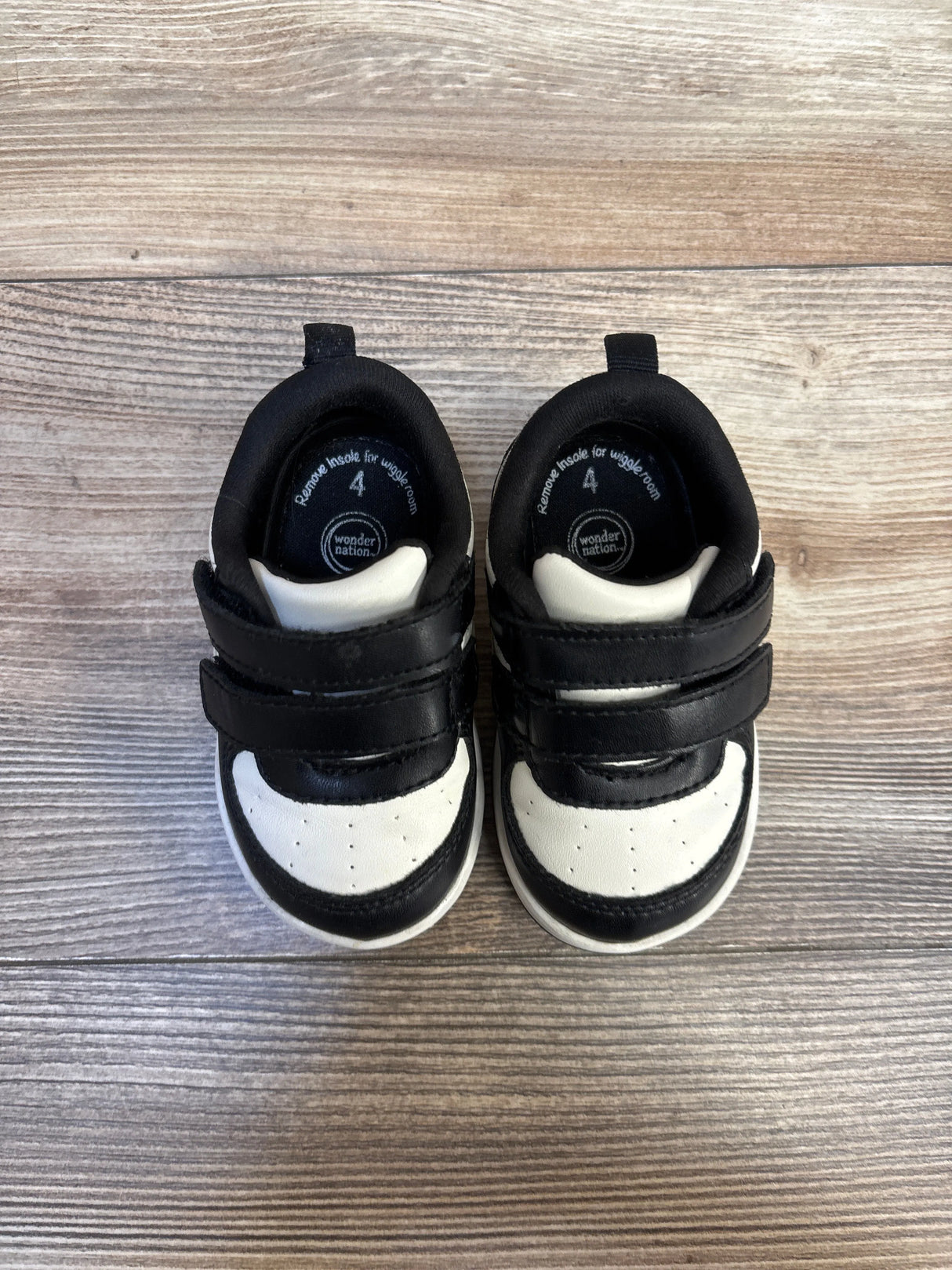 Wonder Nation Casual Double Strap Sneakers Black sz 4c