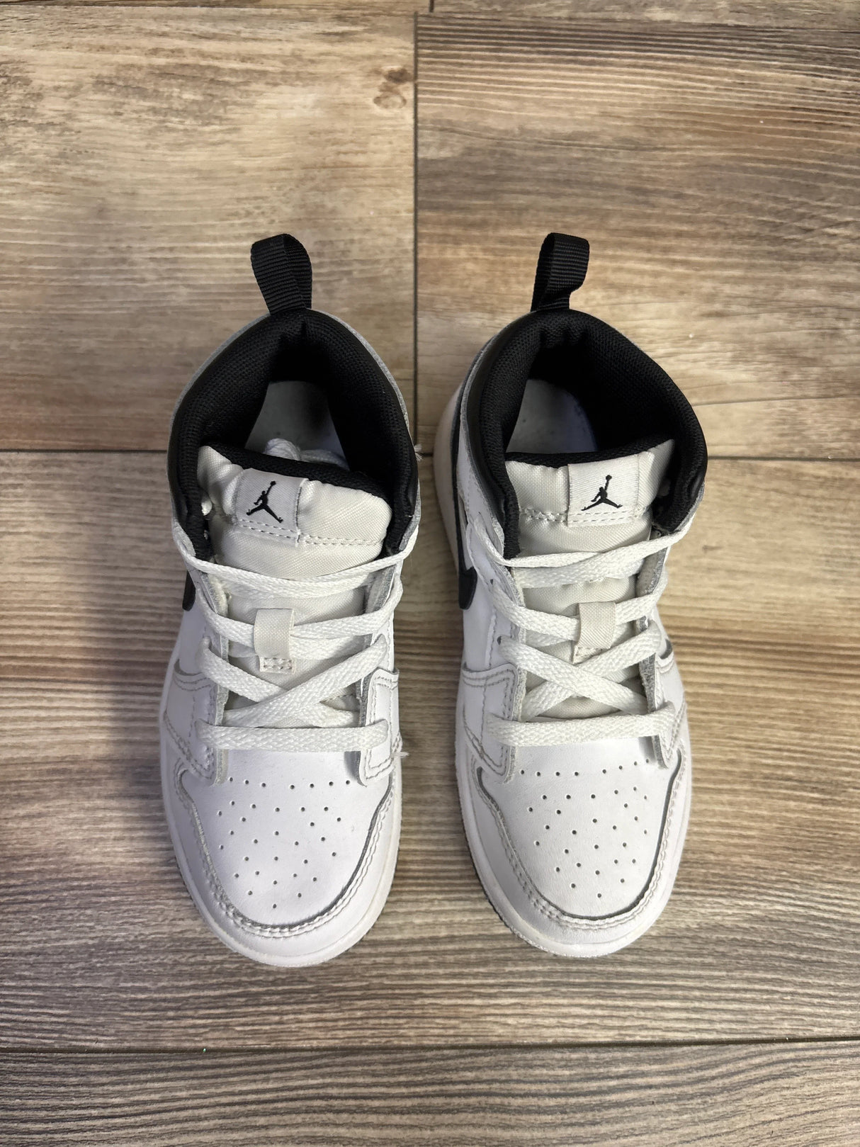 Air Jordan 1 Mid TD 'White Black' Sneakers sz 10c