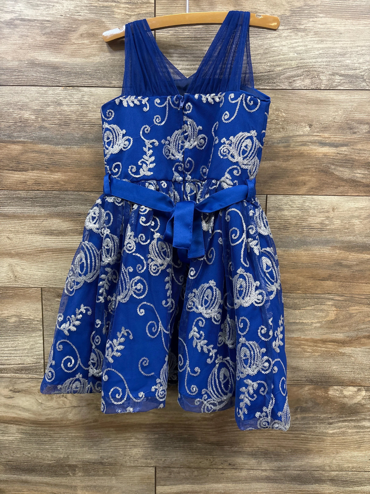 Disney Princess Collection Cinderella Sequin Party Dress Royal Blue sz 5/6