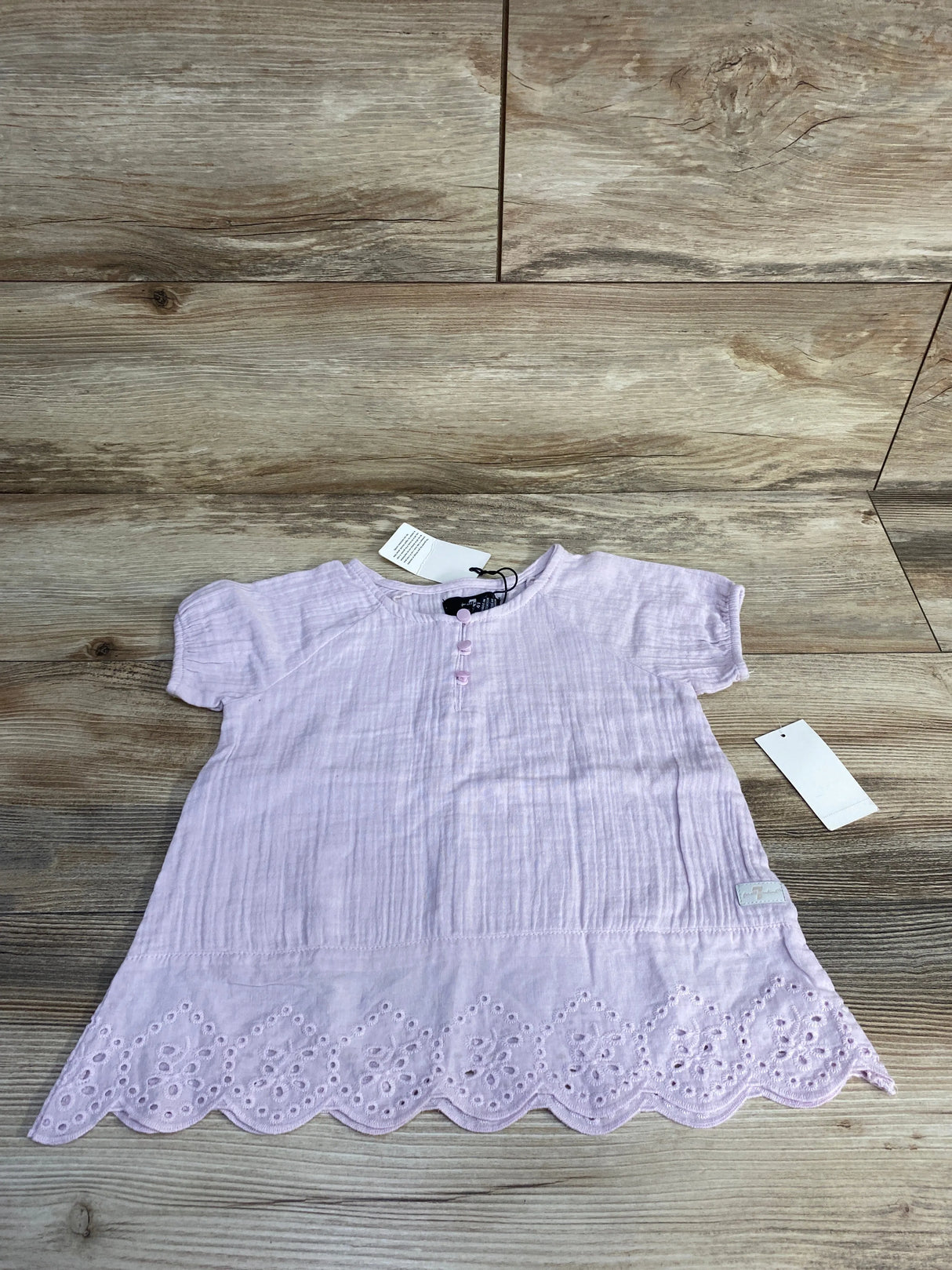 NEW 7 For All Mankind Eyelet Top Purple sz 4T - Me n Mommy To Be