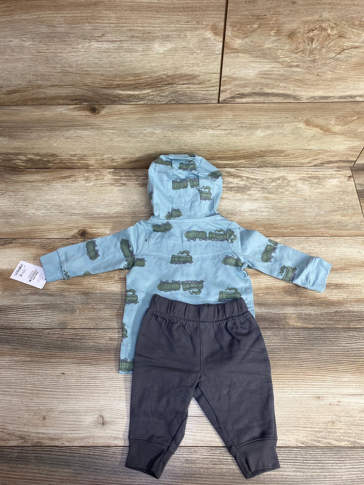 NEW Just One You 2pc Train Hooded Shirt & Pants Set Blue sz 3m