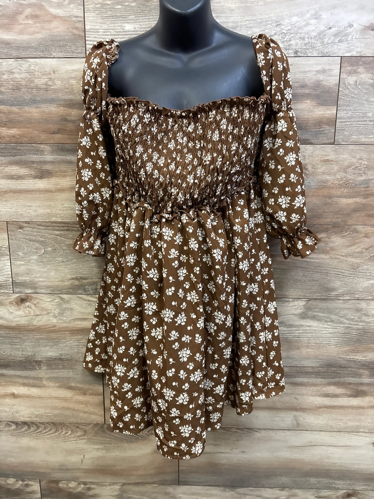 NEW Bailey's Blossoms Maternity Smocked Dress in Floral Brown sz XXL