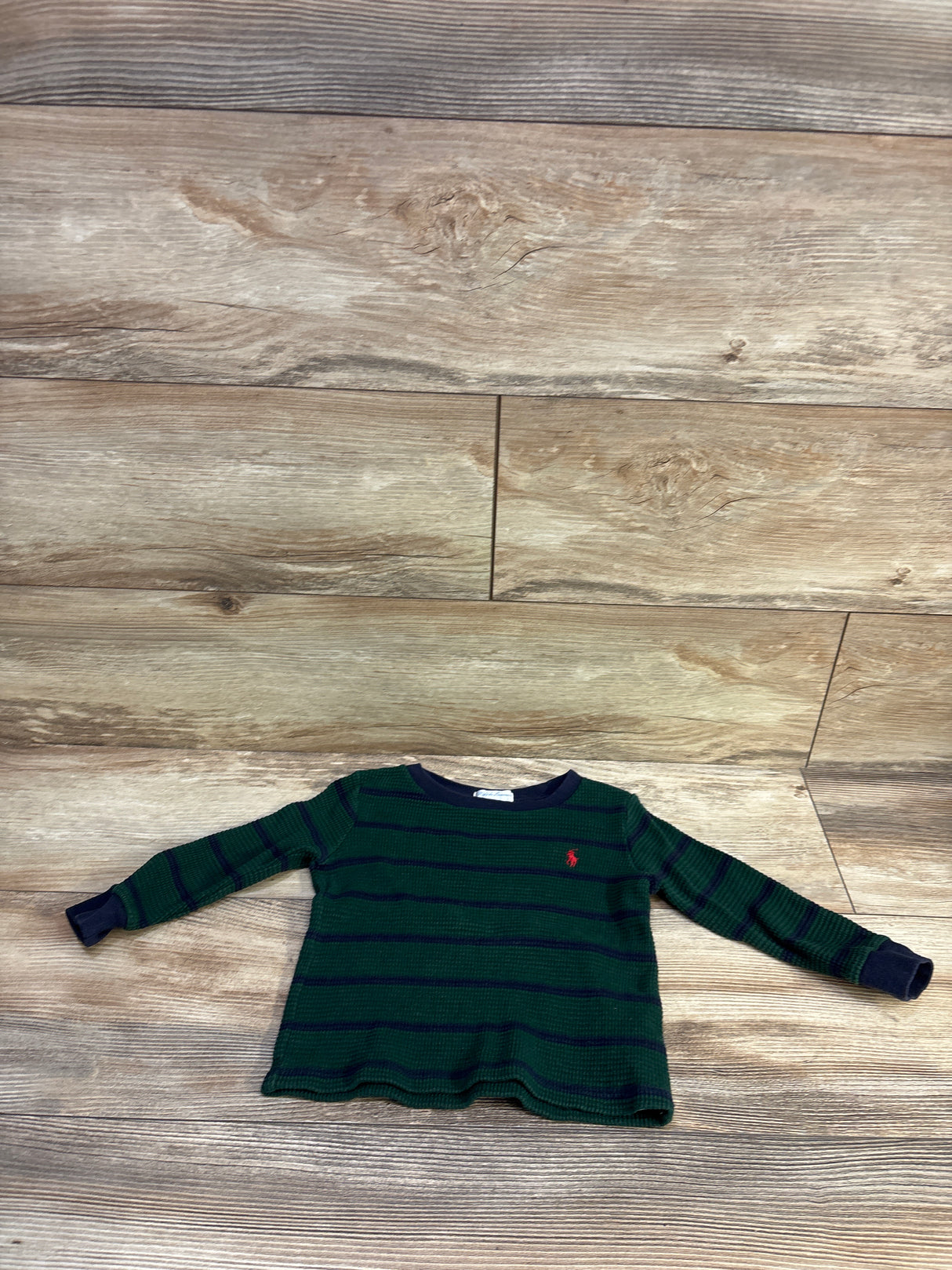 Ralph Lauren Striped Waffle Knit Shirt Green sz 18m