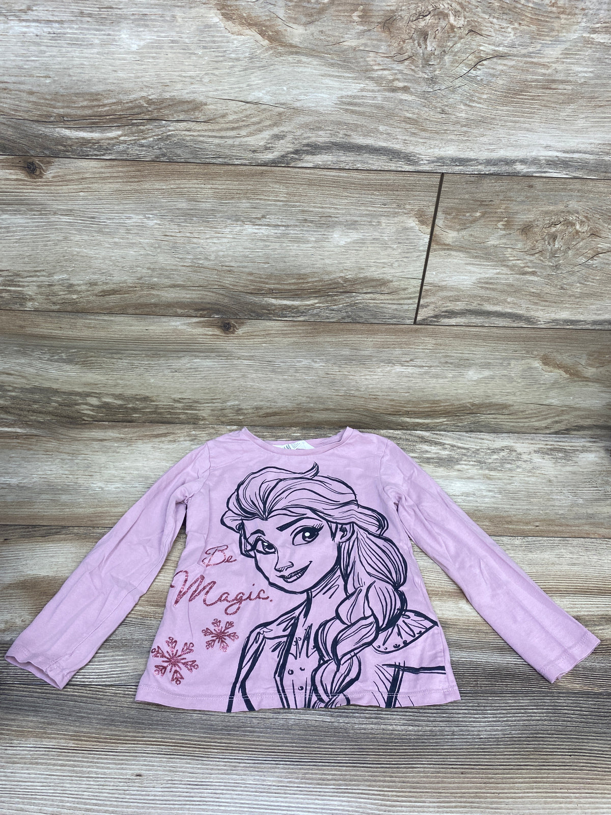 H&M x Disney Elsa Long Sleeve Shirt Pink sz 5/6T