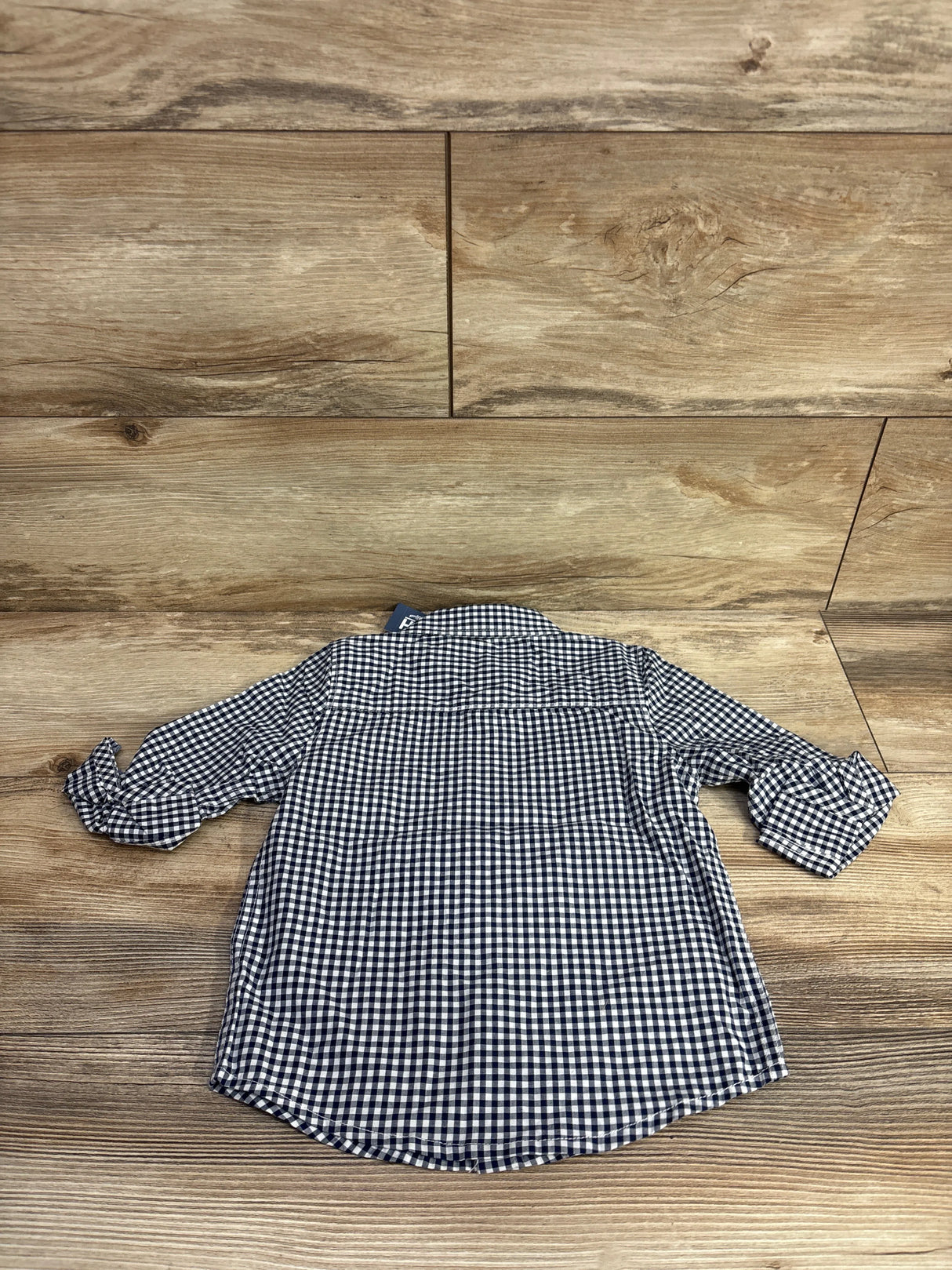 NEW OshKosh Button Up Gingham Shirt Blue sz 2T