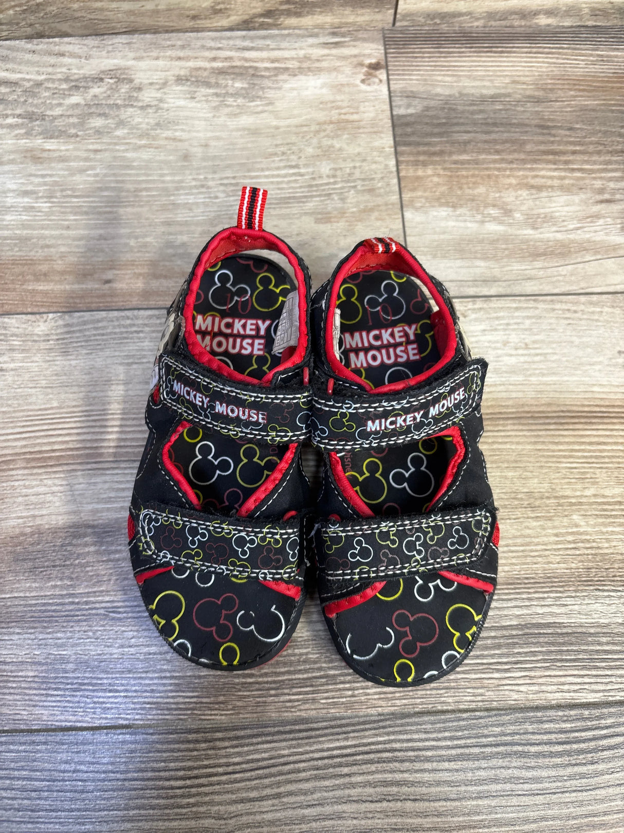 Disney Mickey Mouse Double Strap Sandals Black sz 10c