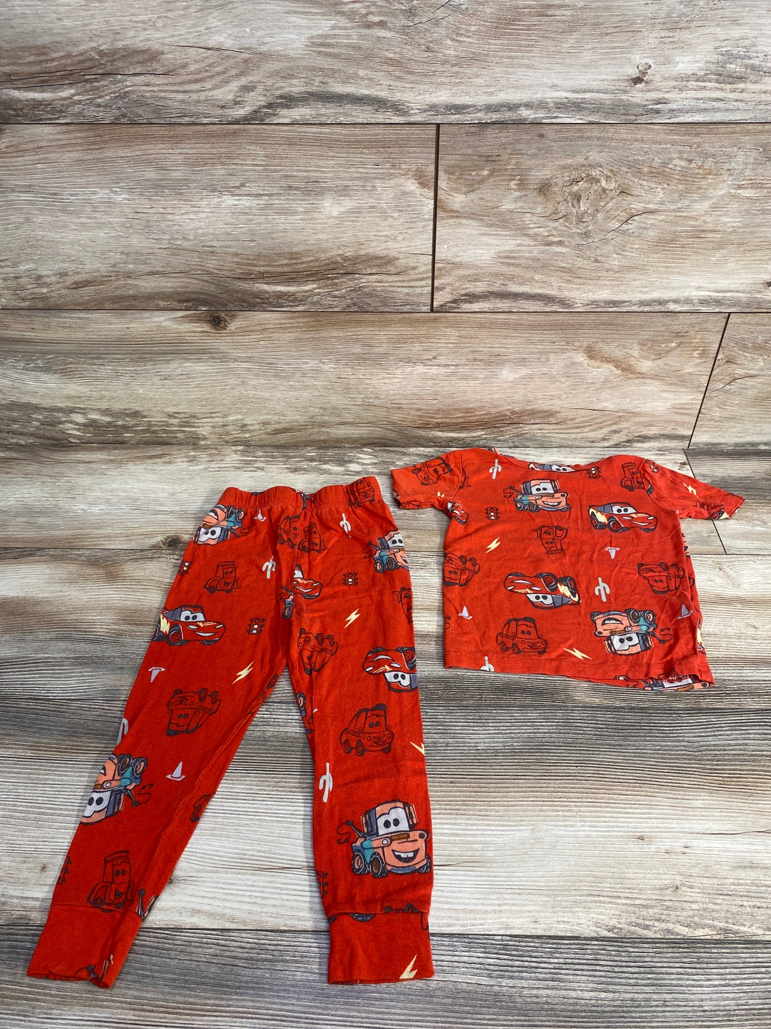 Disney Pixar 2pc Cars Pajama Set Red sz 3T
