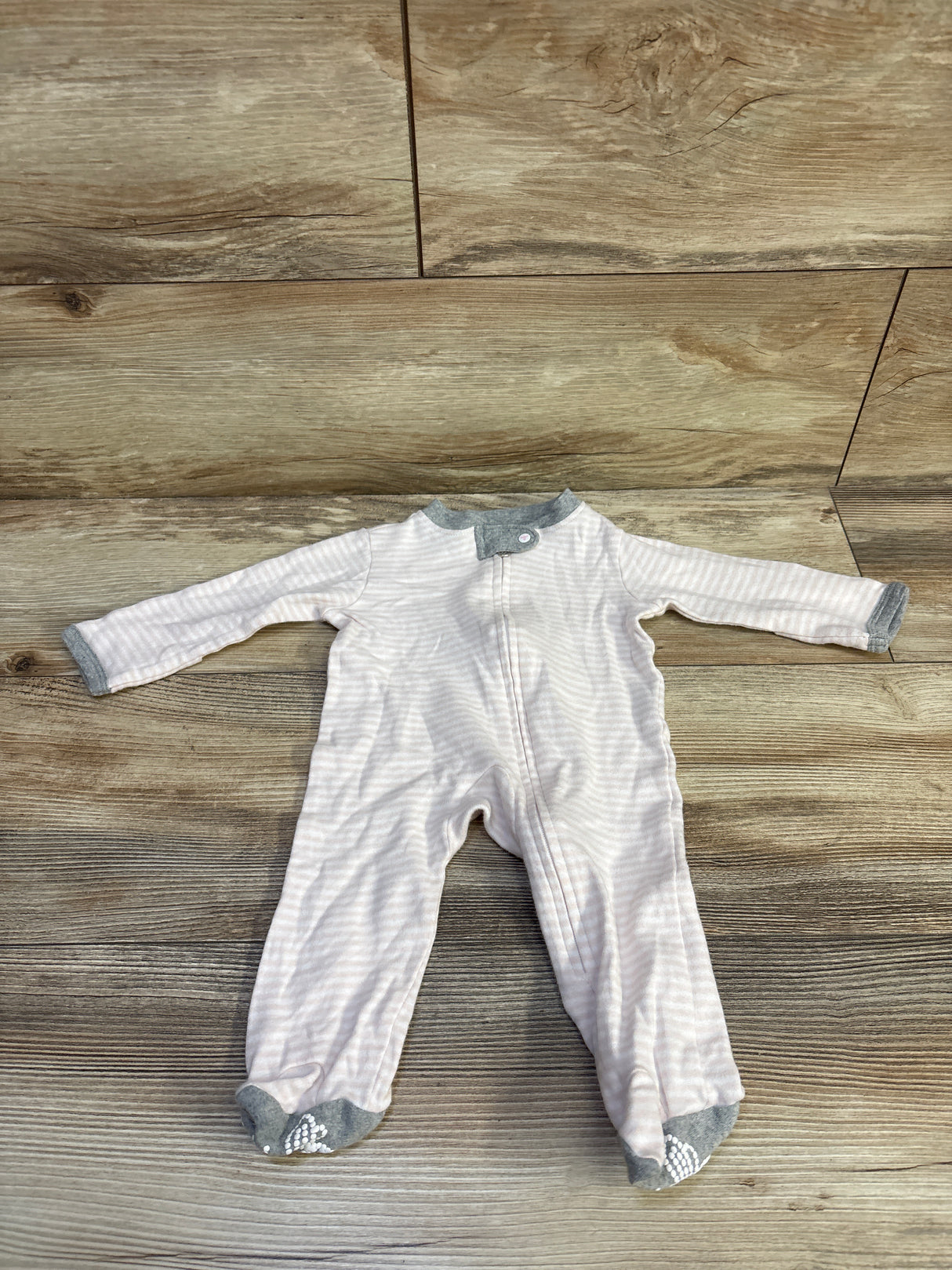 Burts Bees Baby Striped Sleeper Pink sz Newborn