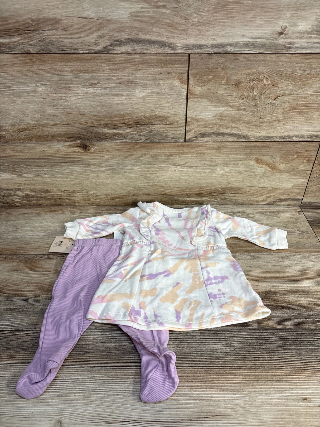 NEW Grayson Mini 2pc Tie-Dye Dress & Pants White sz 0-3m
