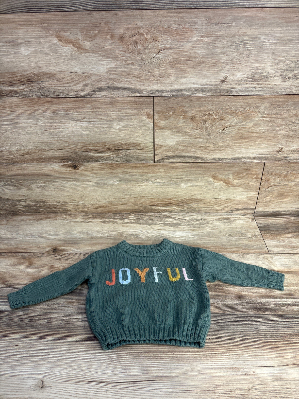 Little Co. Knit 'Joyful' Sweater Green sz 6m