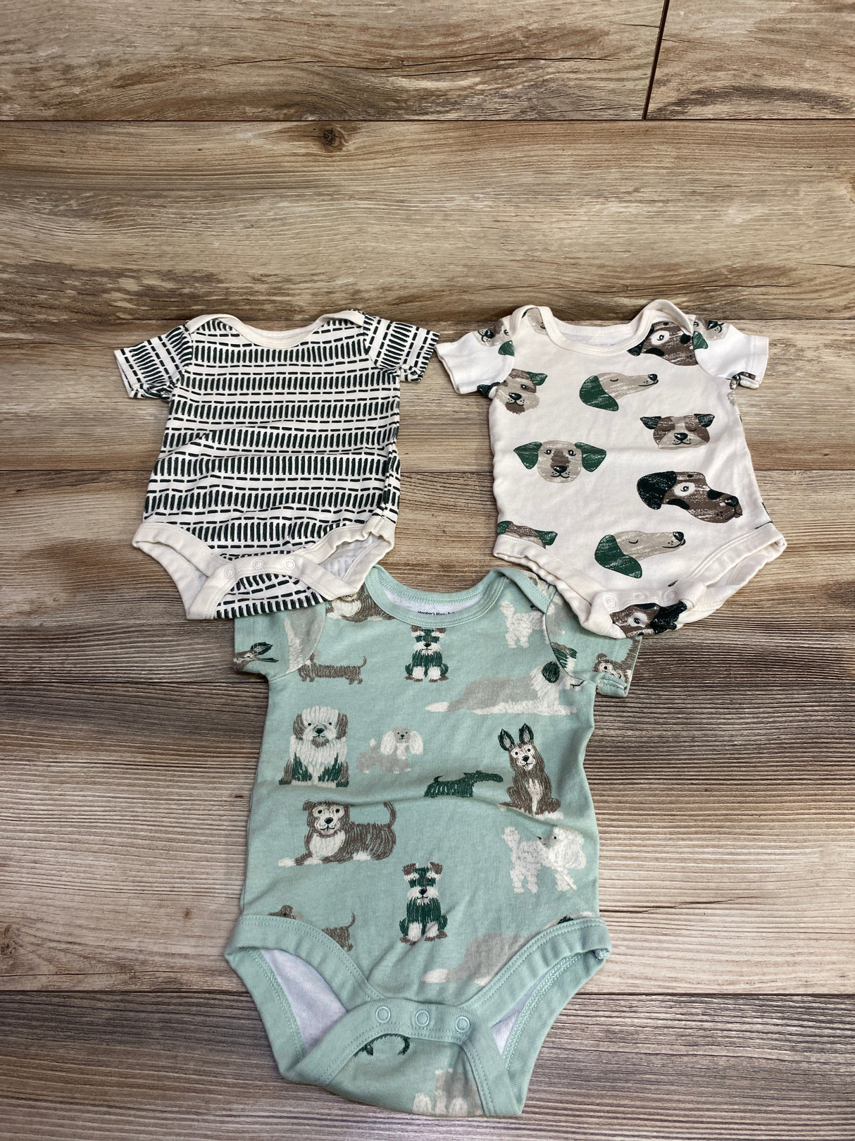Member's Mark 3pc Dog Bodysuit Set Mint sz 3m