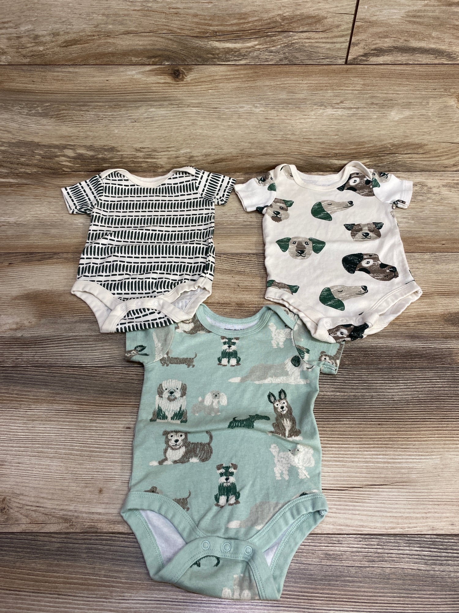 Member's Mark 3pc Dog Bodysuit Set Mint sz 3m