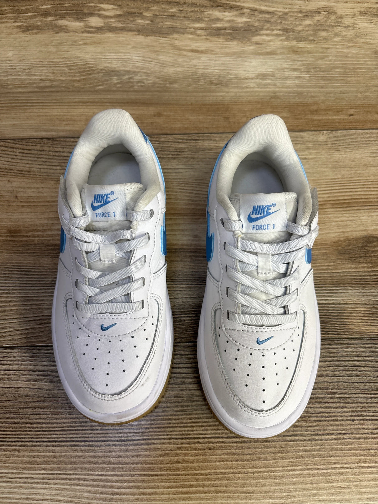 Nike Force 1 Low EasyOn PS 'White Blue Beyond Gum' sz 13c