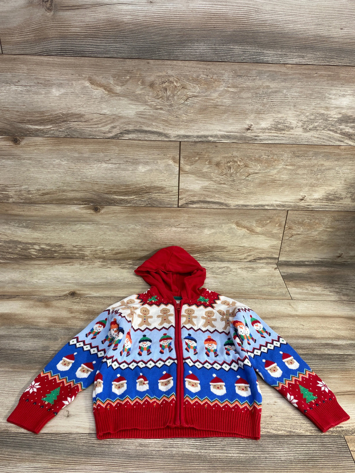 Gymboree Full Zip Christmas Hoodie White sz 4T