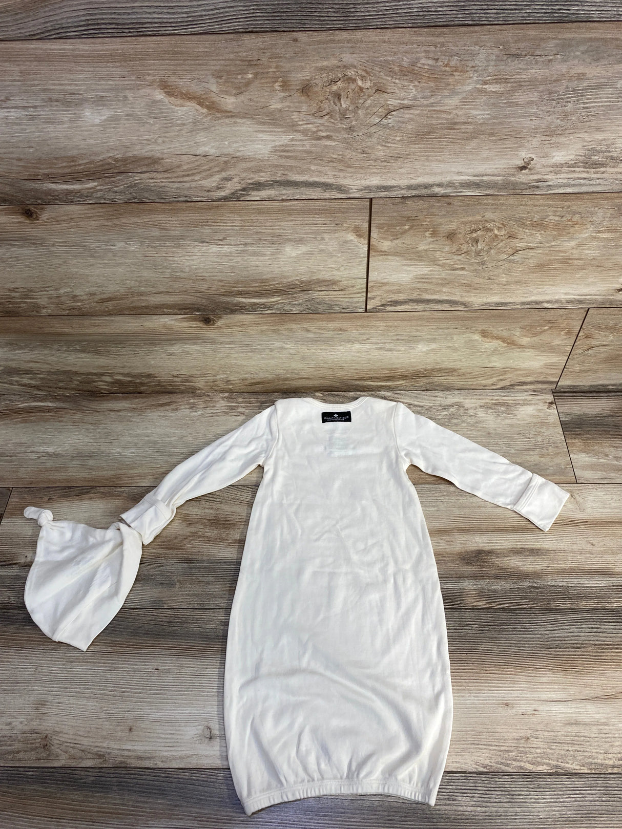 NEW Modern Burlap Organic Gown + Hat Sets - Scripture Ivory sz 0-3m