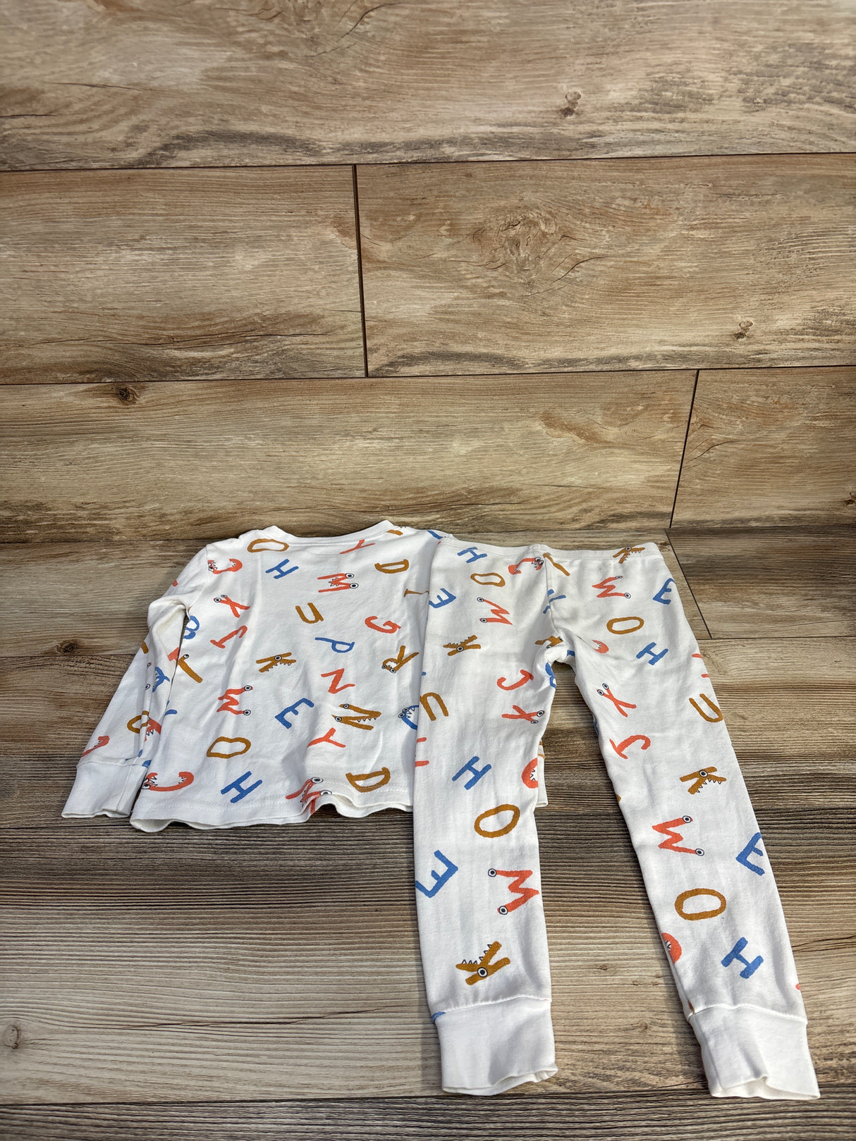 Carter's 2pc Alphabet Pajamas Shirt & Pants White sz 3T