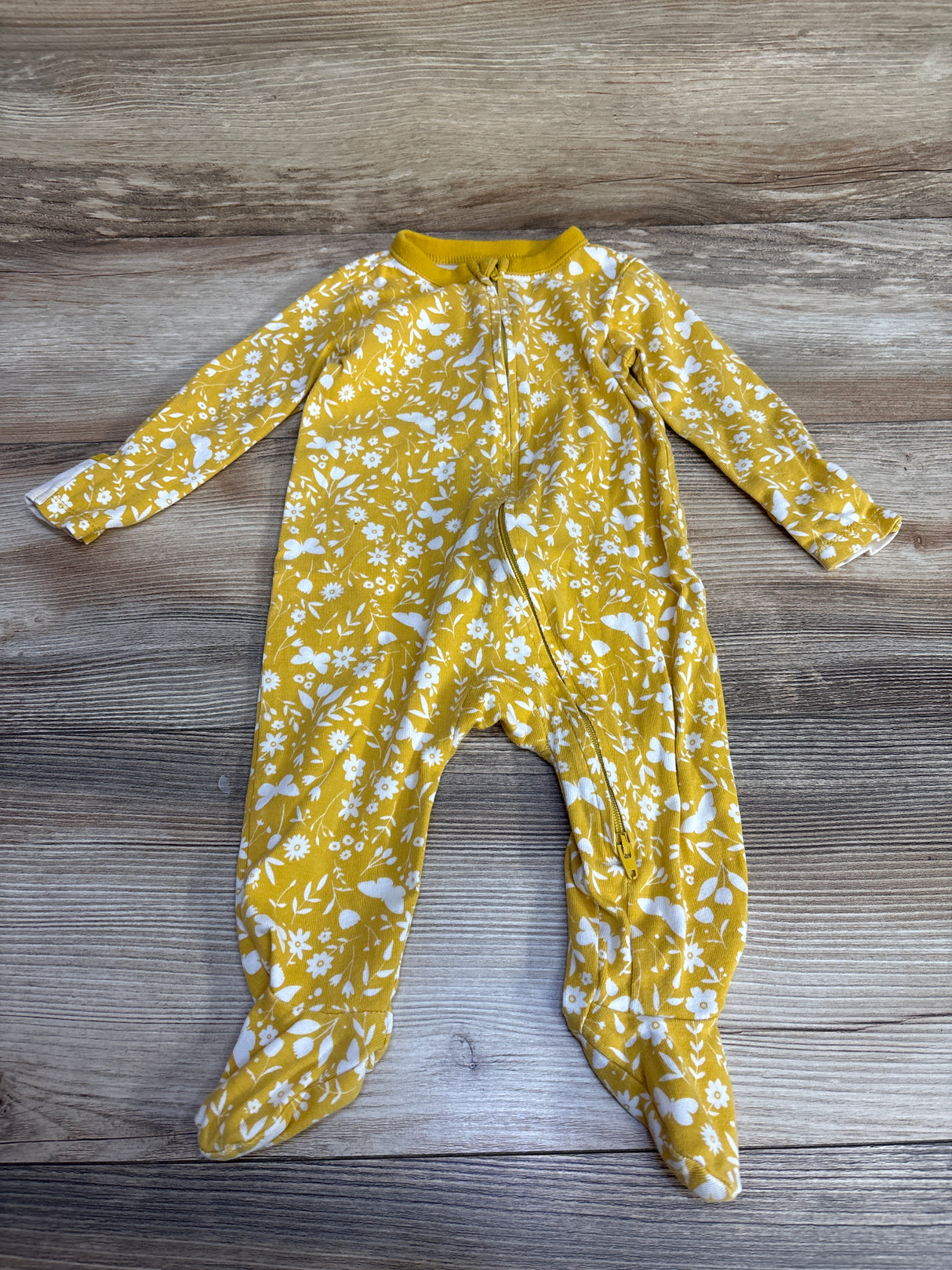 Old Navy Floral Sleeper Yellow sz 6-9m