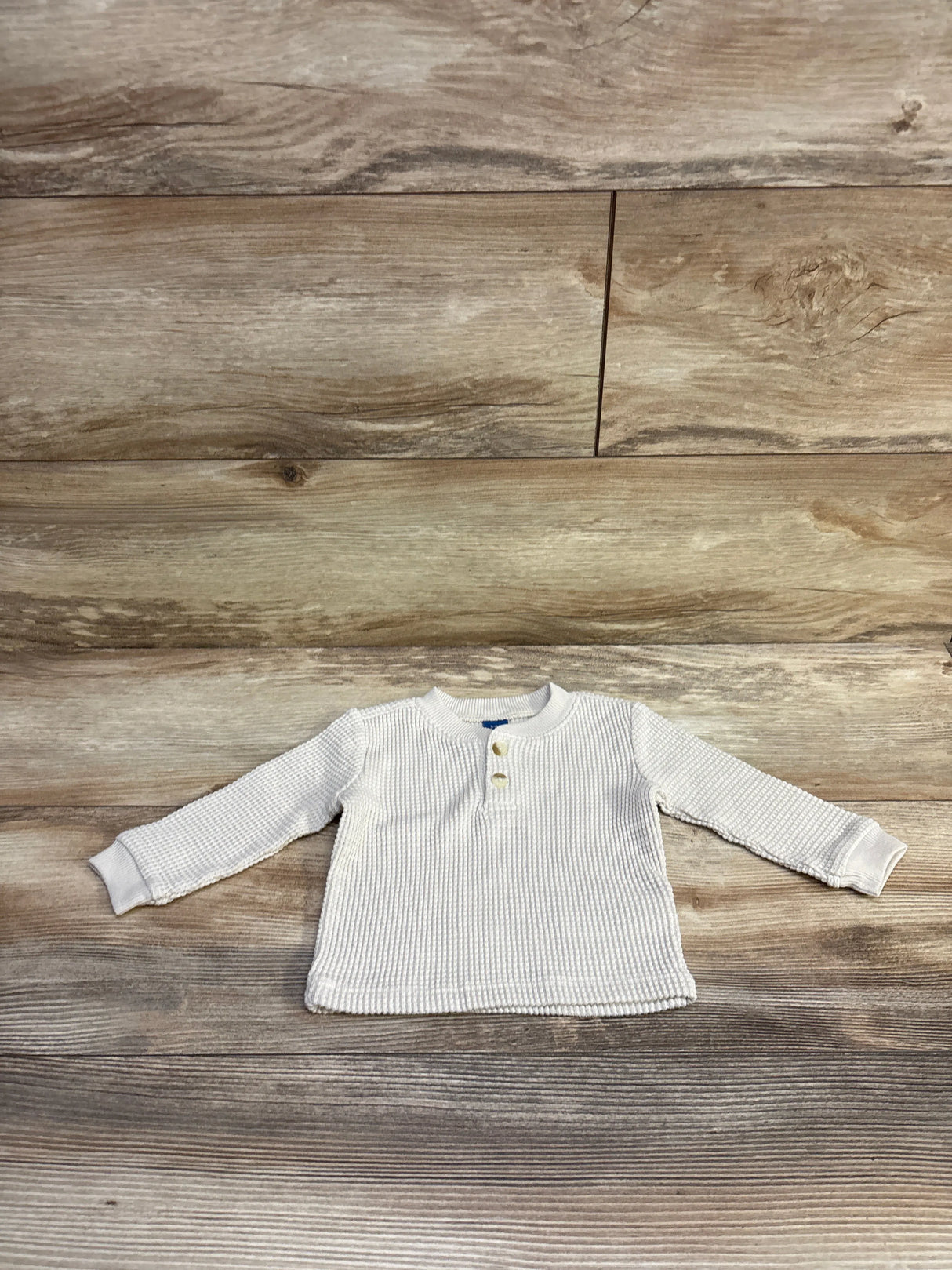 Old Navy Waffle Knit Henley Shirt Oat sz 3-6m
