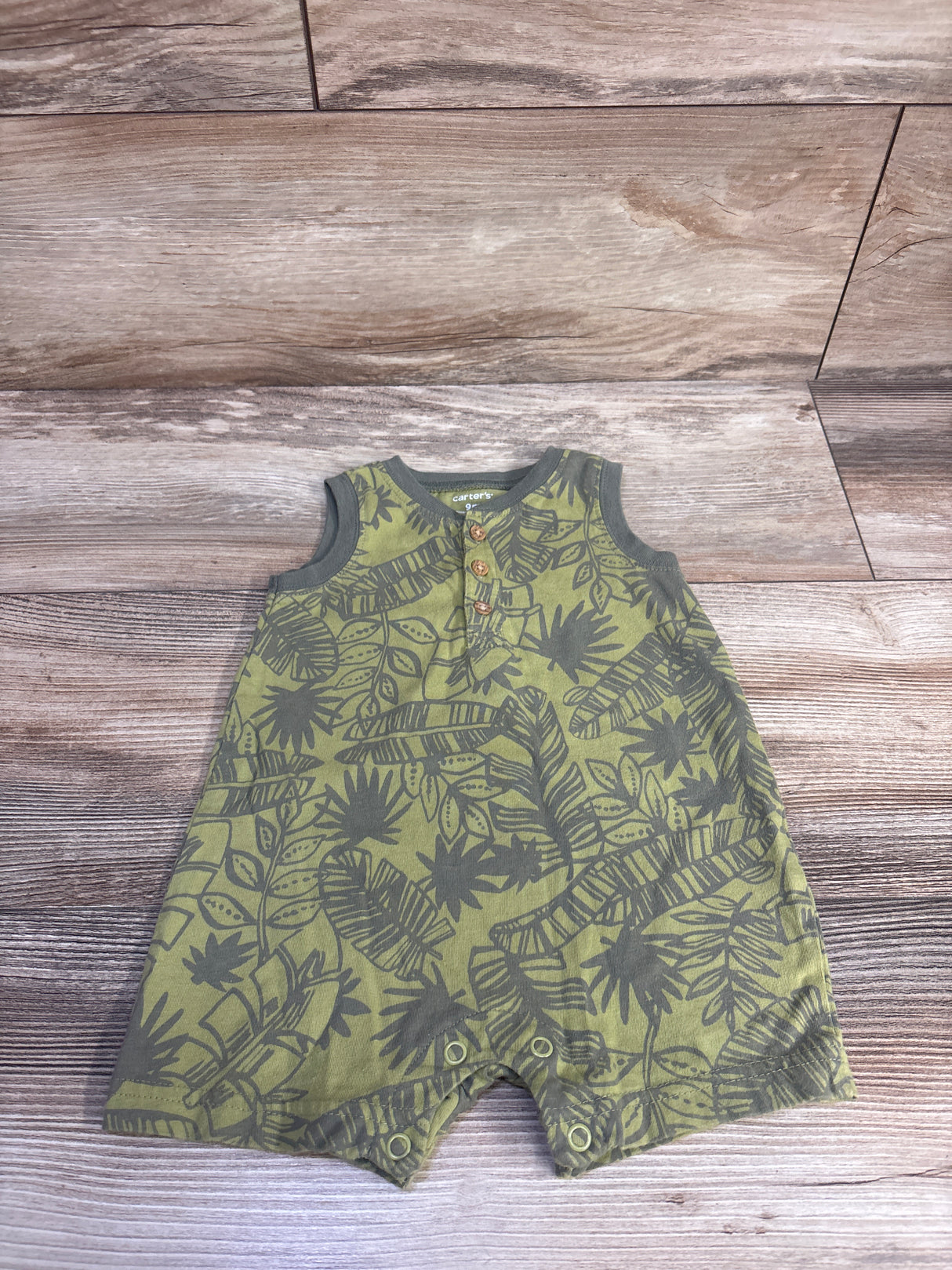 Carter's Henley Shortie Romper Green sz 9m