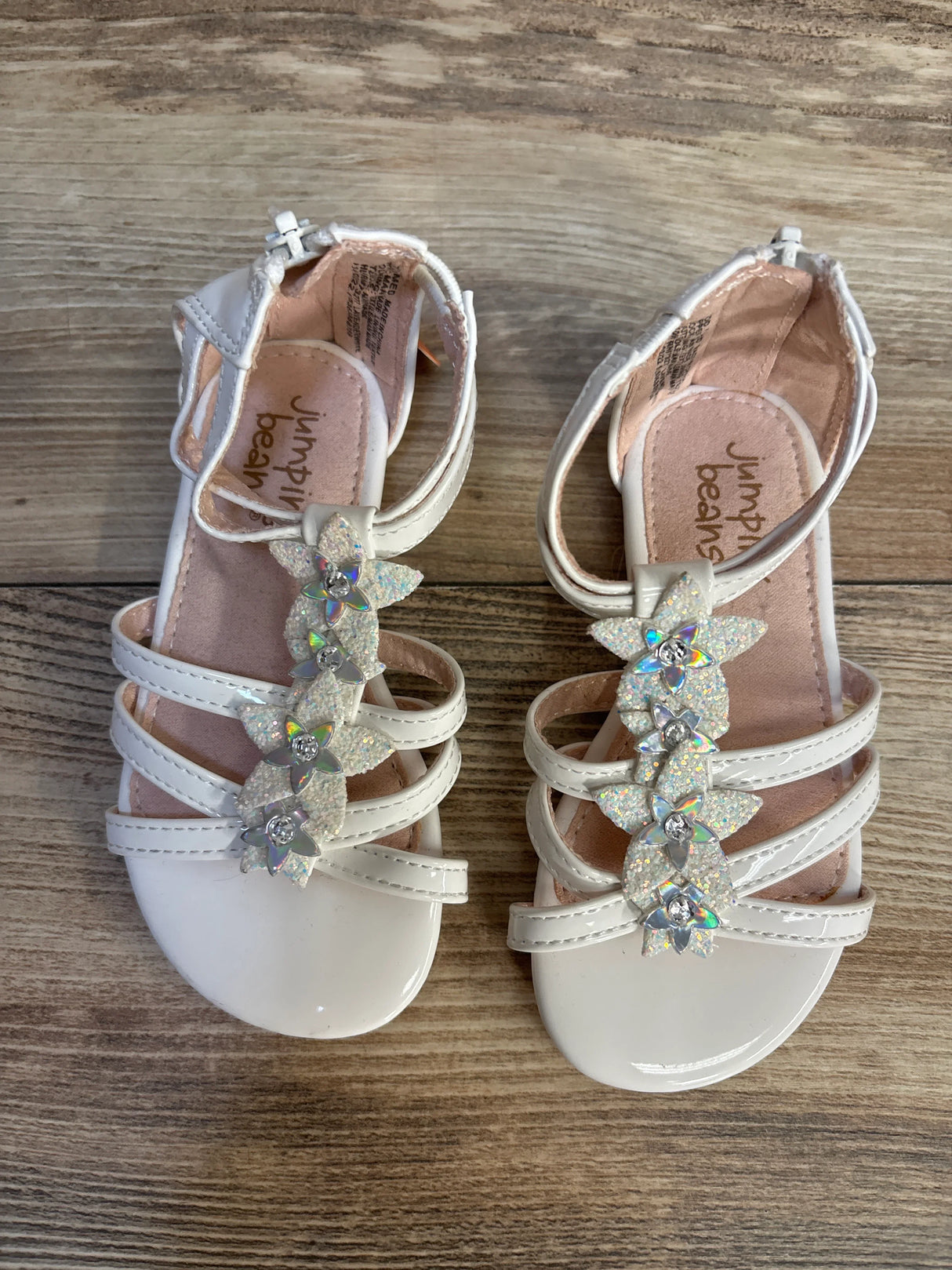 NEW Jumping Beans SO Tangelo Gladiator Sandals White sz 7c