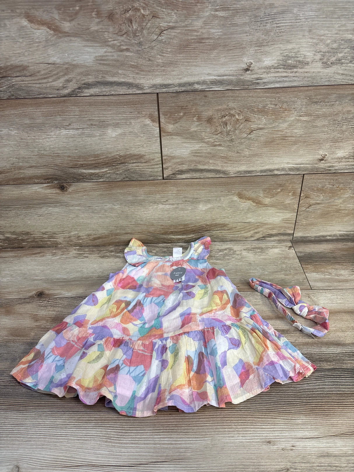 NEW Baby Gap 2pc Floral Tiered Dress & Headband Set Spring Multicolor sz 12-18m