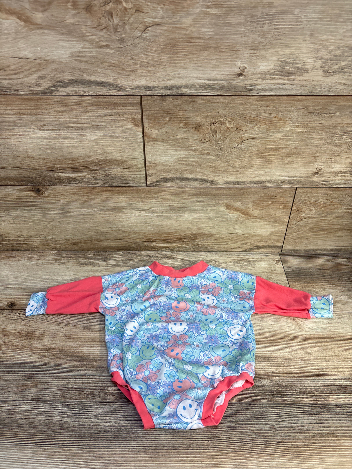 Wickedly Haddies Handmade Long Sleeve Bubble Romper Blue sz 0-3m
