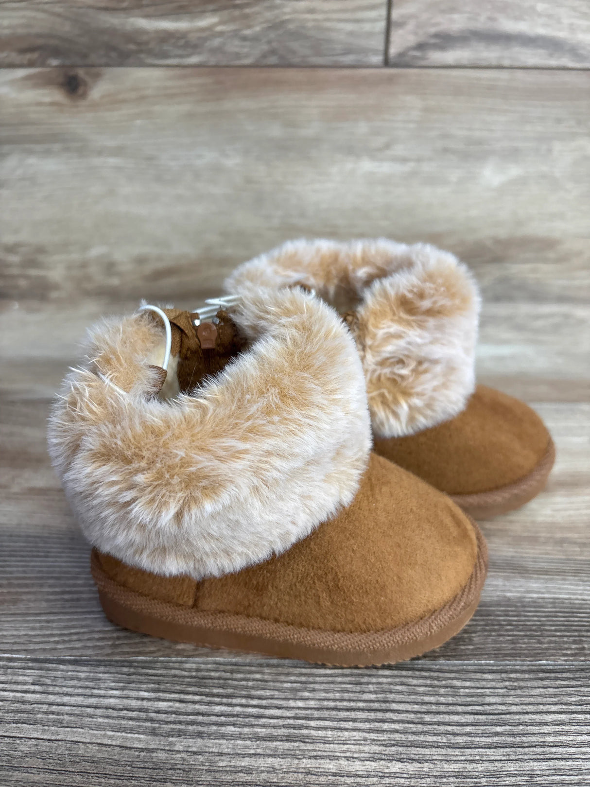 NEW First Steps by Stepping Stone Faux Fur Boots Brown sz 4c