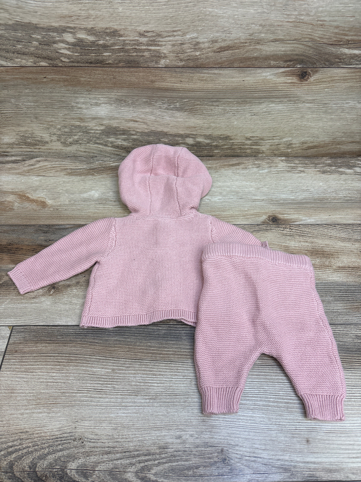 Just One You 2pc Knit Hooded Button-Up Cardigan & Pants Set Pink sz Newborn