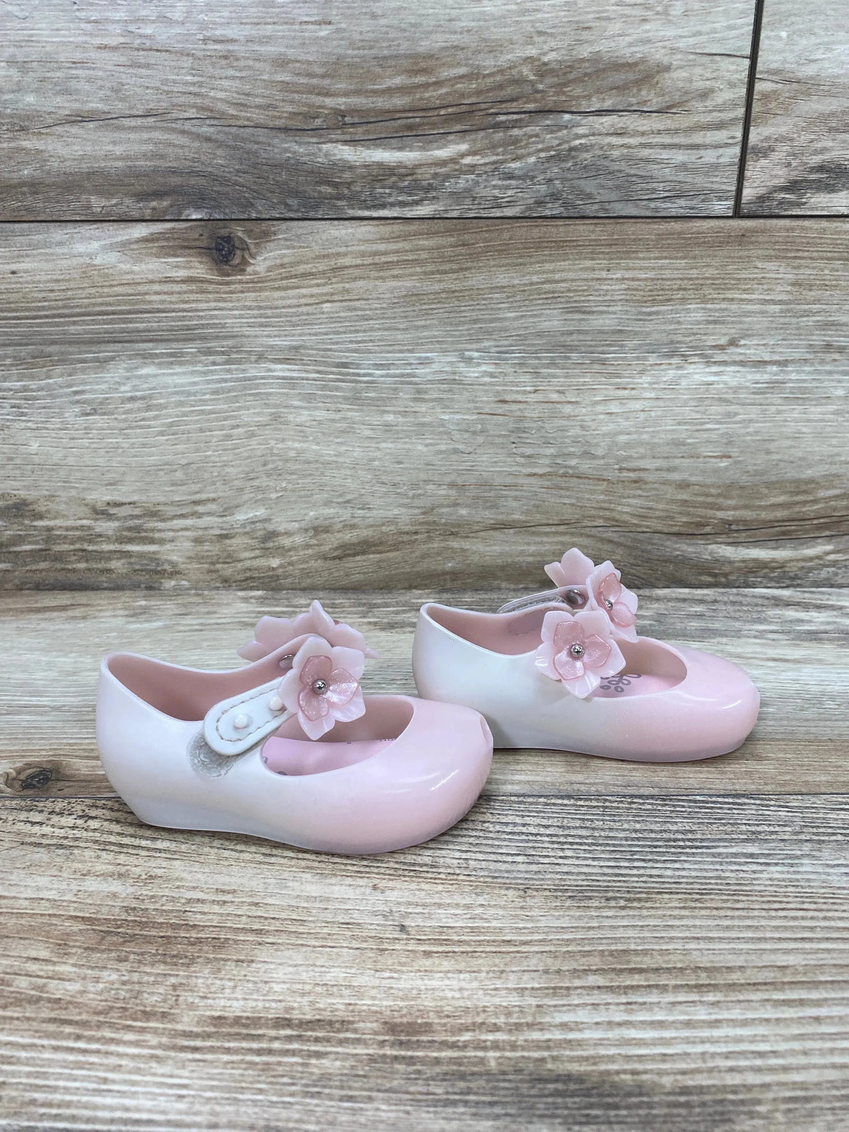 Mini Melissa Jelly Ultragirl Flowers Mary Jane Flats Pink sz 5c - Me n Mommy To Be