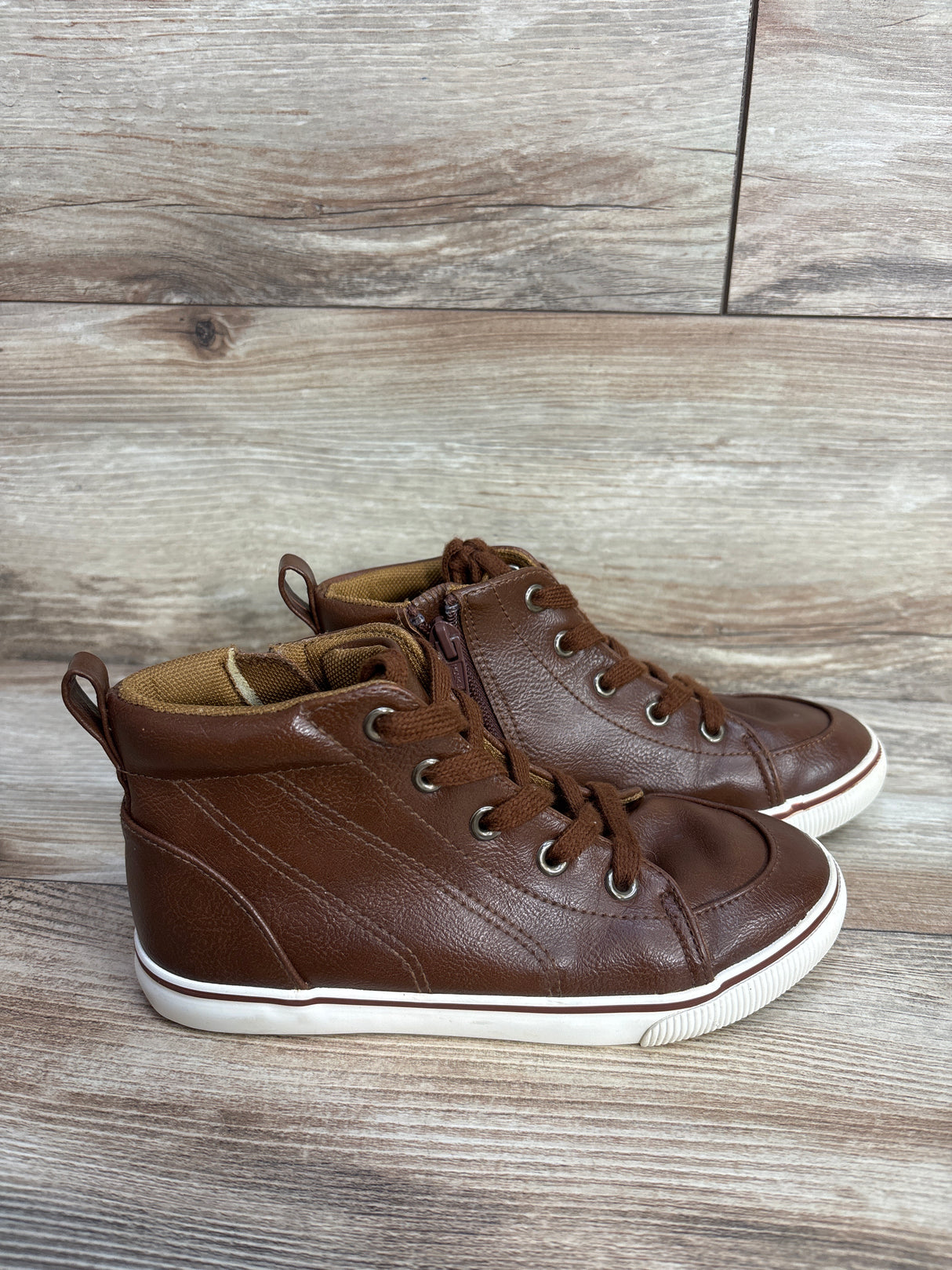 Cat & Jack Florian Mid-Top Sneakers Brown sz 1Y