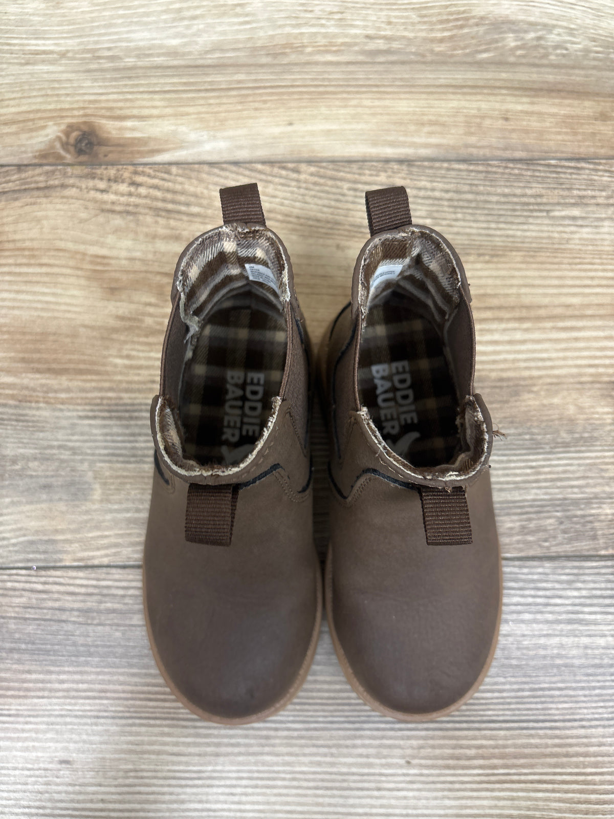Eddie Bauer Flannel Lined Chelsea Boots Brown sz 8c