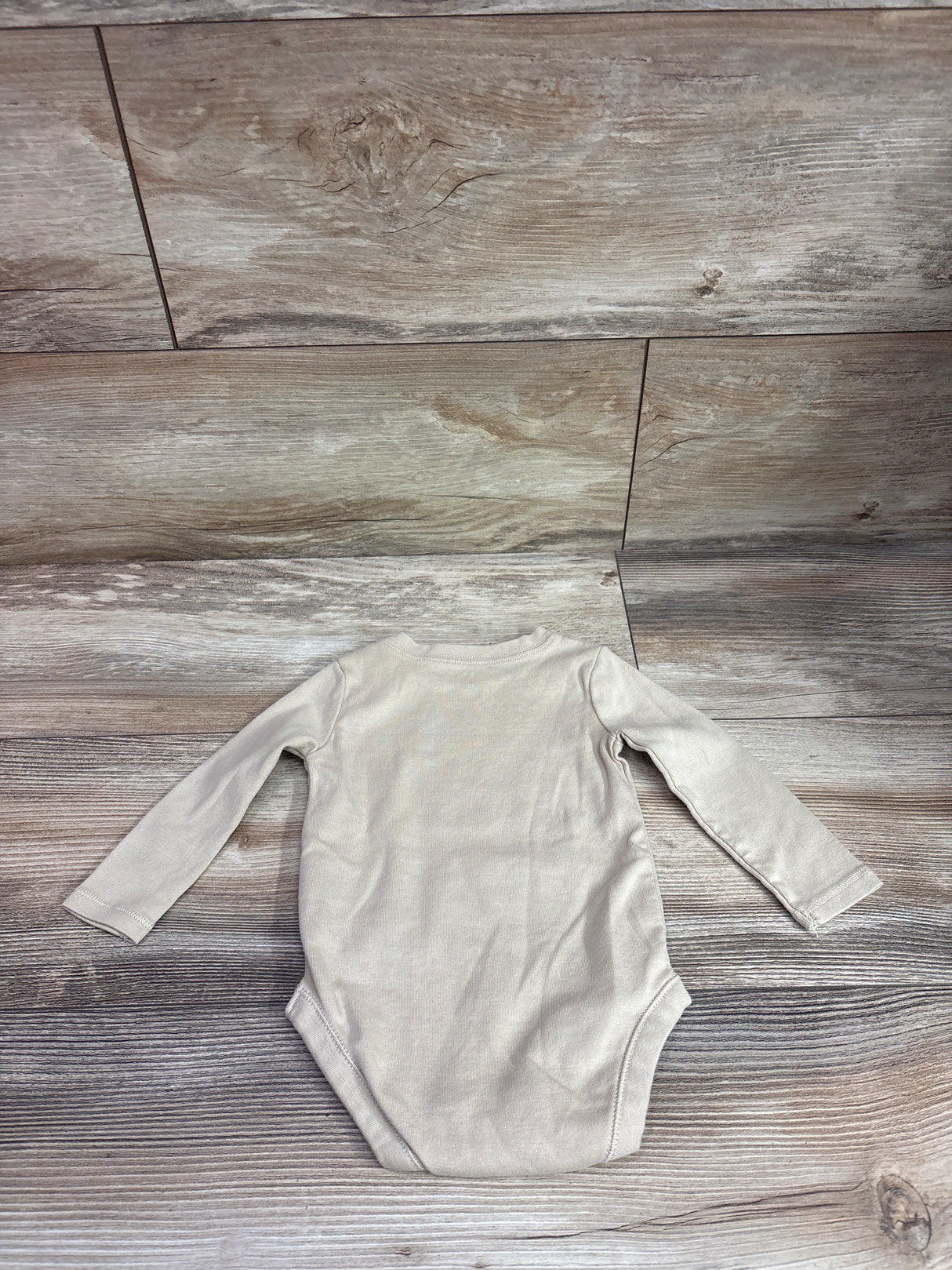 Wonder Nation Kickin' It With Dad Long Sleeve Bodysuit Tan sz 3-6m