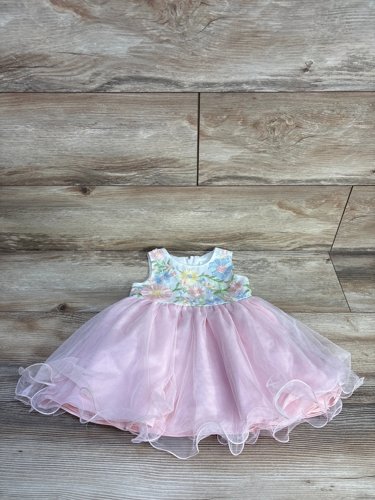Rare Editions Embroidered Tulle Dress White sz 18m