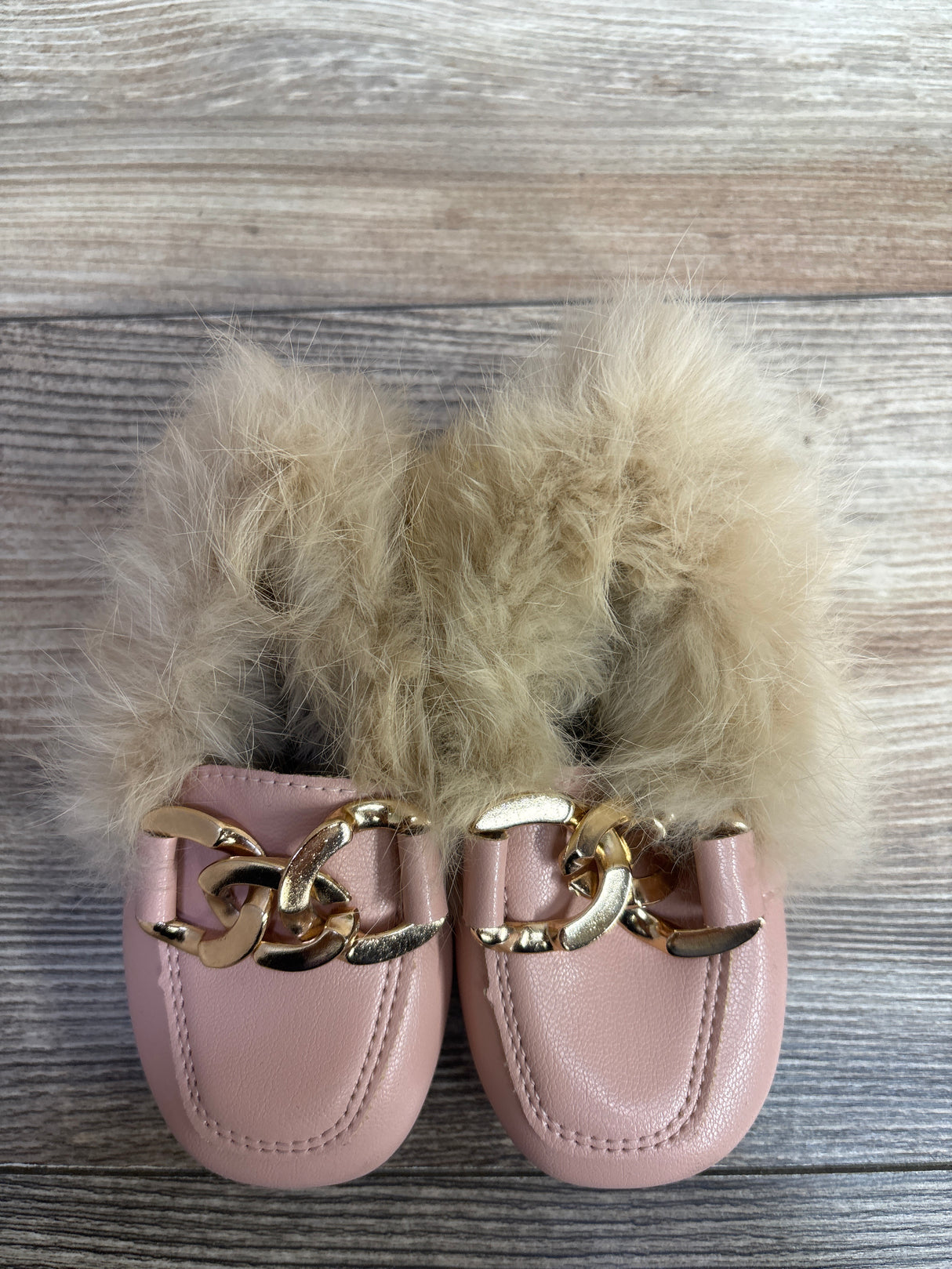 Faux Fur Dress Shoes Loafers Pink sz 5c