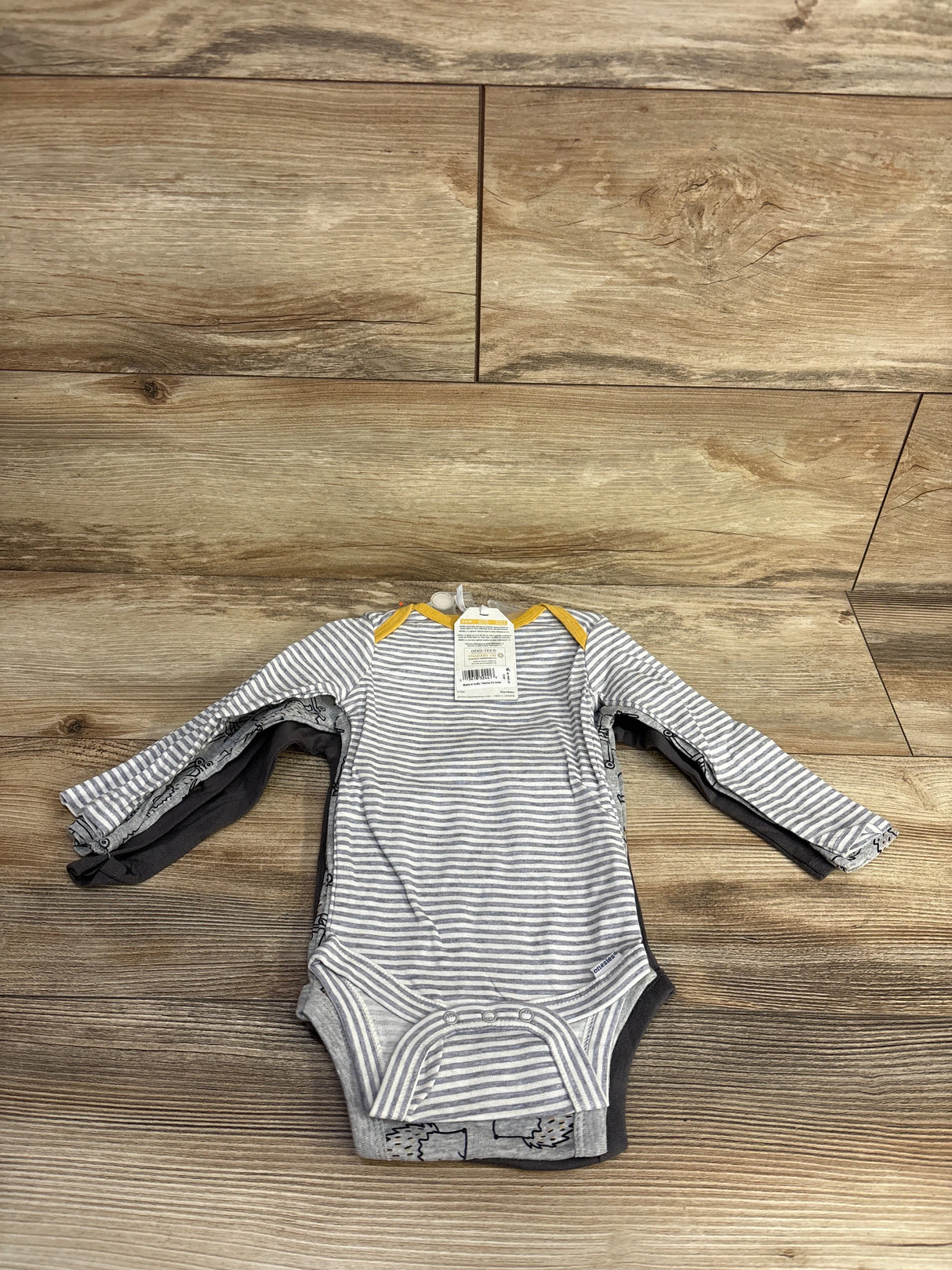 NEW Gerber 3pk Hello Little Friend Bodysuit Set Brown sz 3-6m
