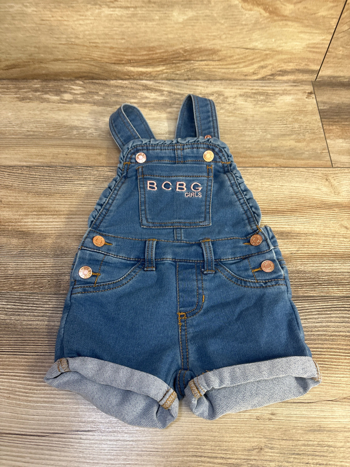 BCBG Girls Denim Shortalls Blue sz 12m