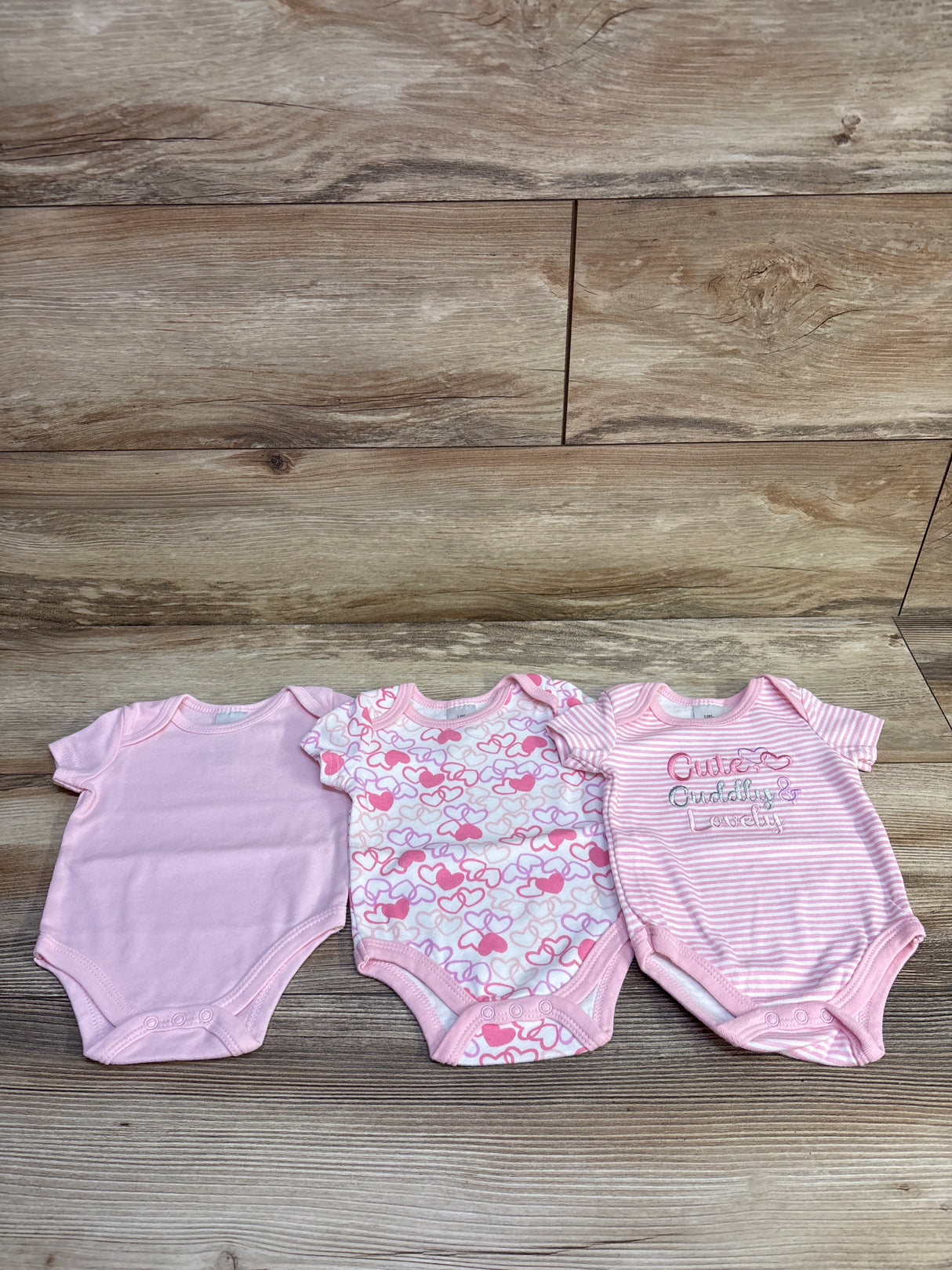 Little Beginnings 3pk Bodysuits Set Pink sz 0-3m