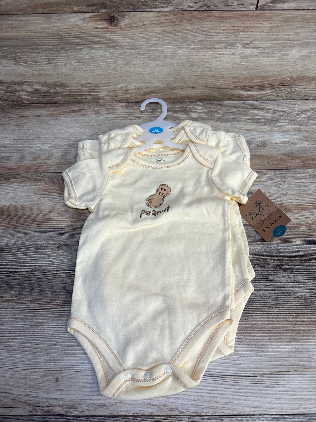 NEW Touched By Nature 3pk Bodysuits Yellow sz 6-9m
