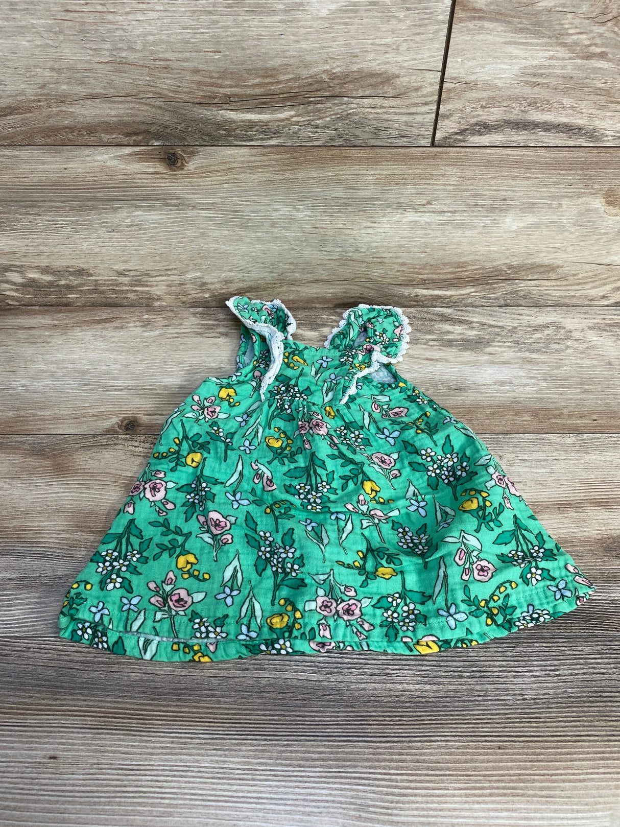 Cat & Jack Sleeveless Floral Dress Green sz 12m - Me n Mommy To Be