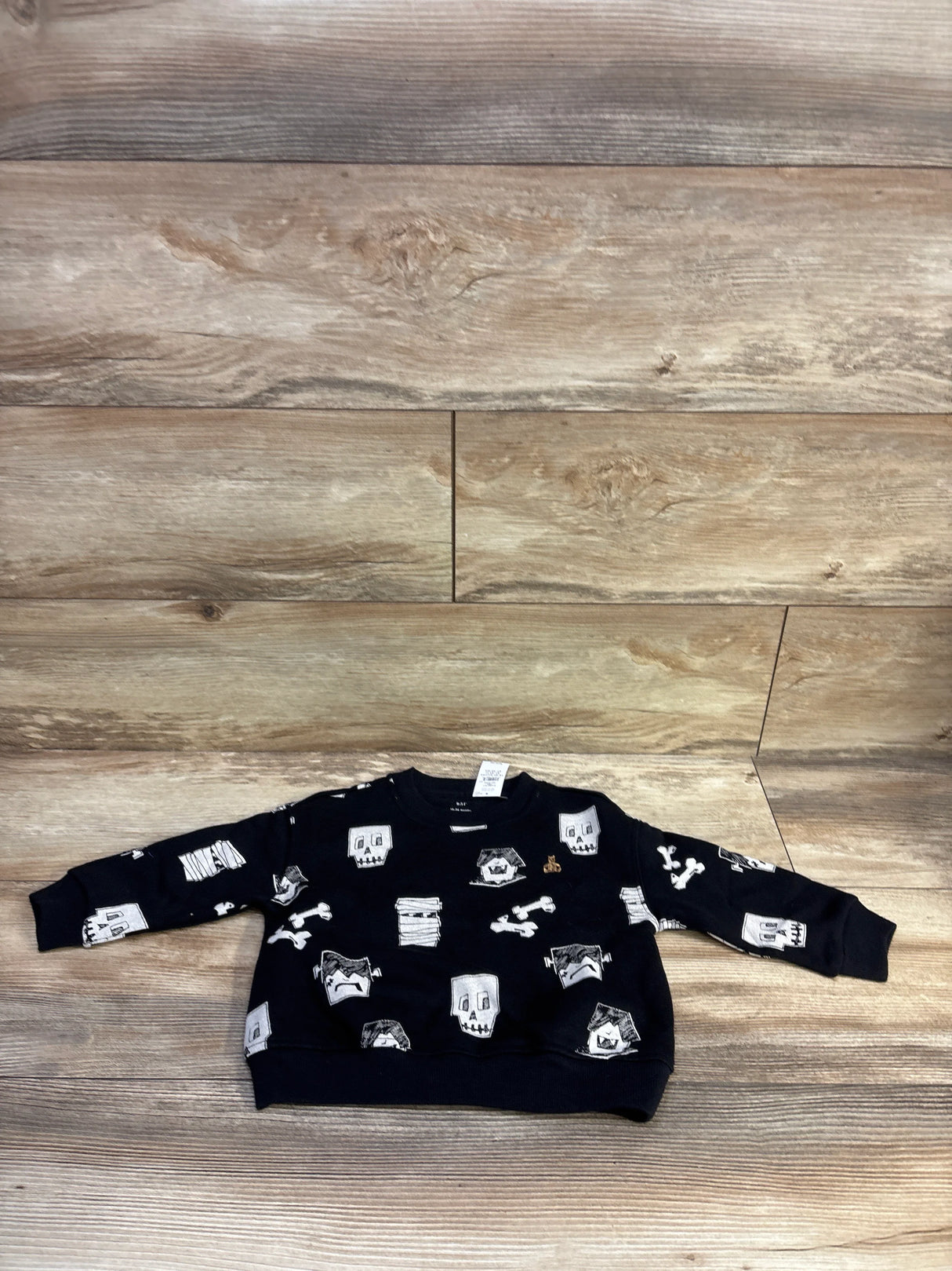 NEW Baby Gap VintageSoft Halloween Pullover Sweatshirt Black sz 18-24m