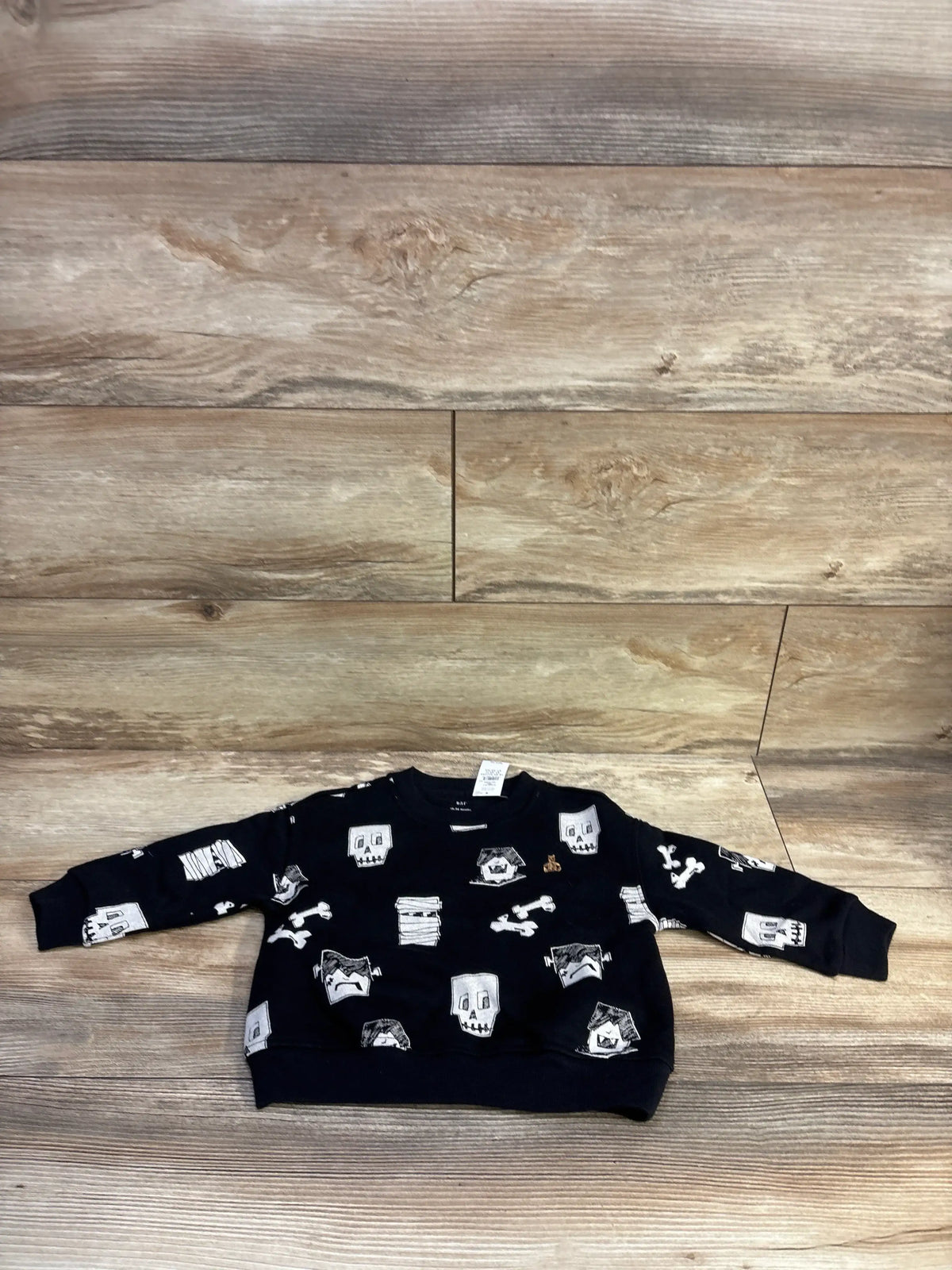 NEW Baby Gap VintageSoft Halloween Pullover Sweatshirt Black sz 18-24m