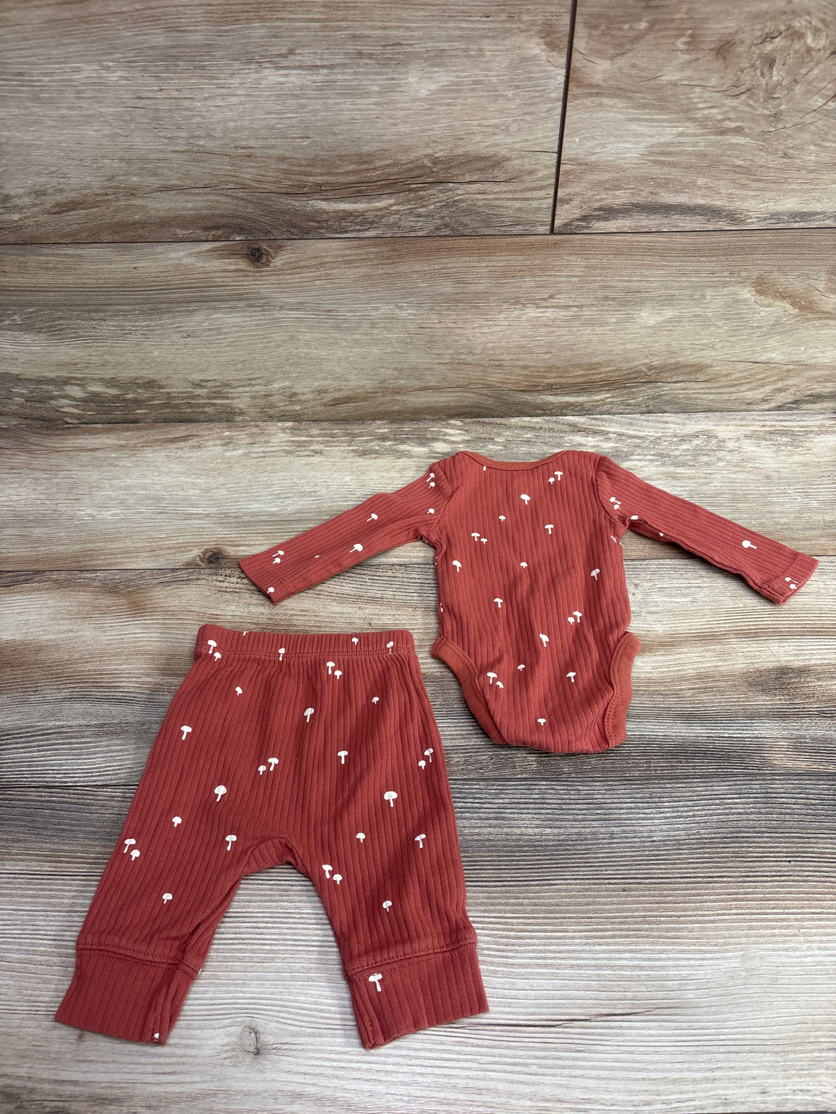 Cloud Island 2pc Ribbed Bodysuit & Pants Set Rust sz Newborn