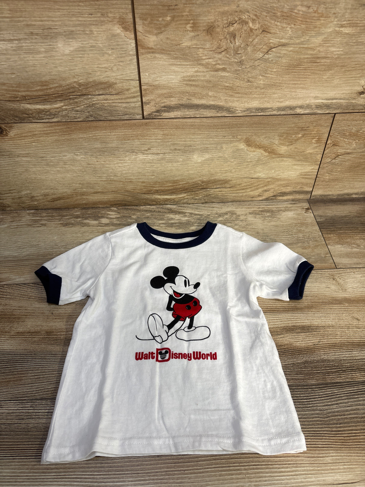 Walt Disney World Mickey Mouse Classic Ringer T-Shirt White sz 3T