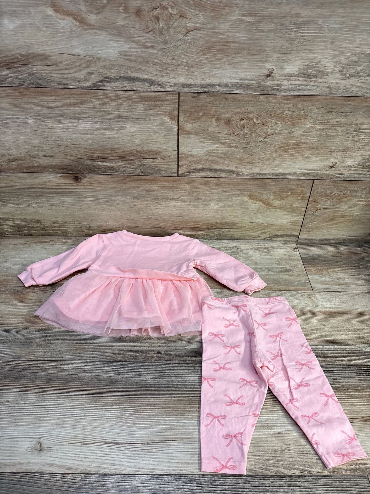 Just One You 2pc Tulle Peplum Shirt & Leggings Pink sz 9m