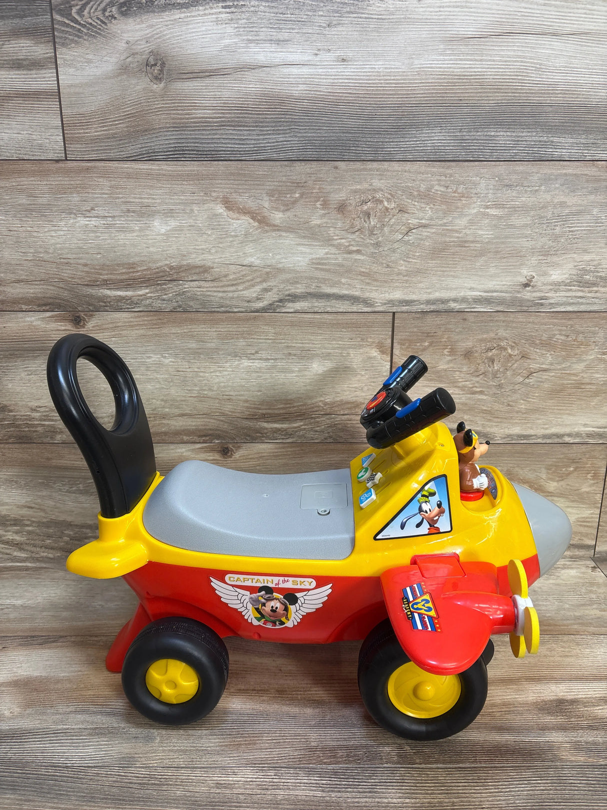 Kiddieland Disney Mickey Mouse Plane Lights & Sounds Activity Ride-On