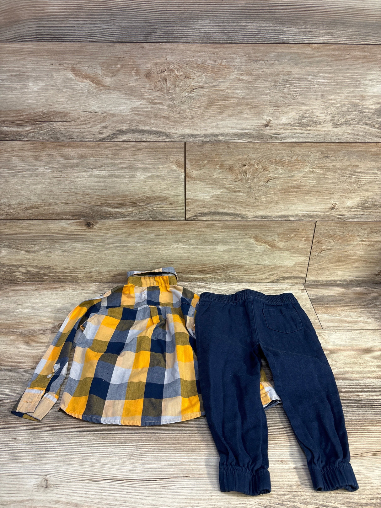 Alex & Jack 2pc Button-Up Shirt & Pants Set Yellow sz 3T