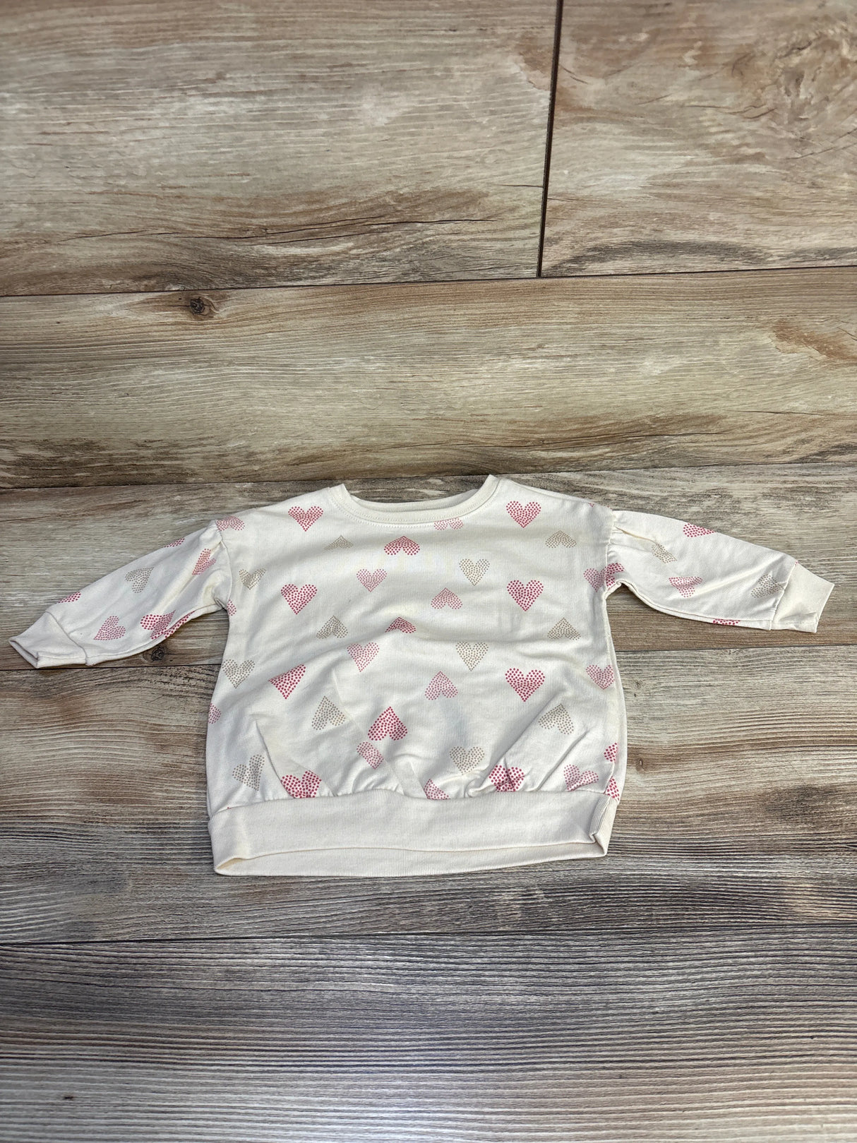Just One You Heart Print Sweatshirt Beige sz 6m